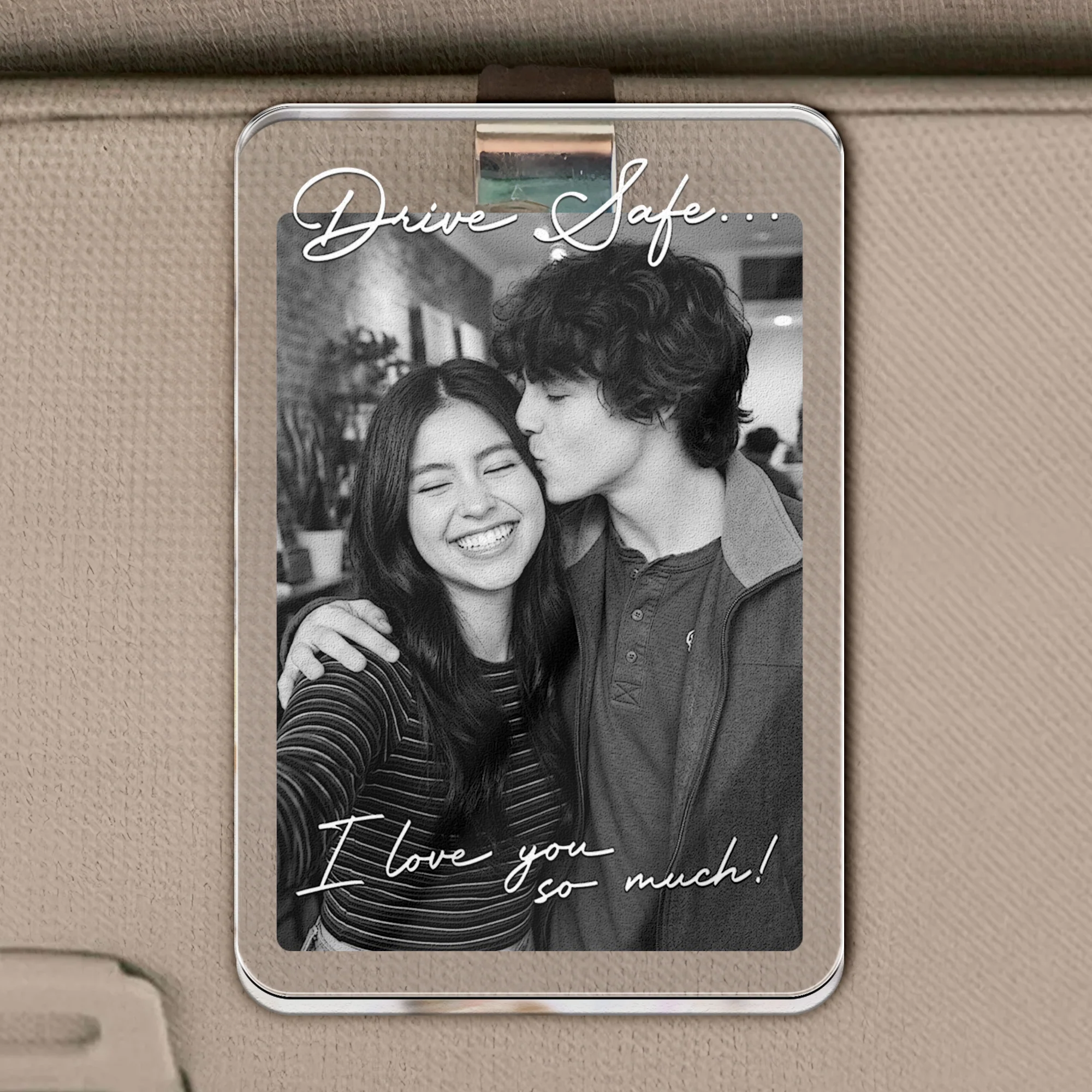 Drive Safe I Love You So Much Custom Photo Anniversary Gifts For Him, Her - Personalized Car Visor Clip - Image 2