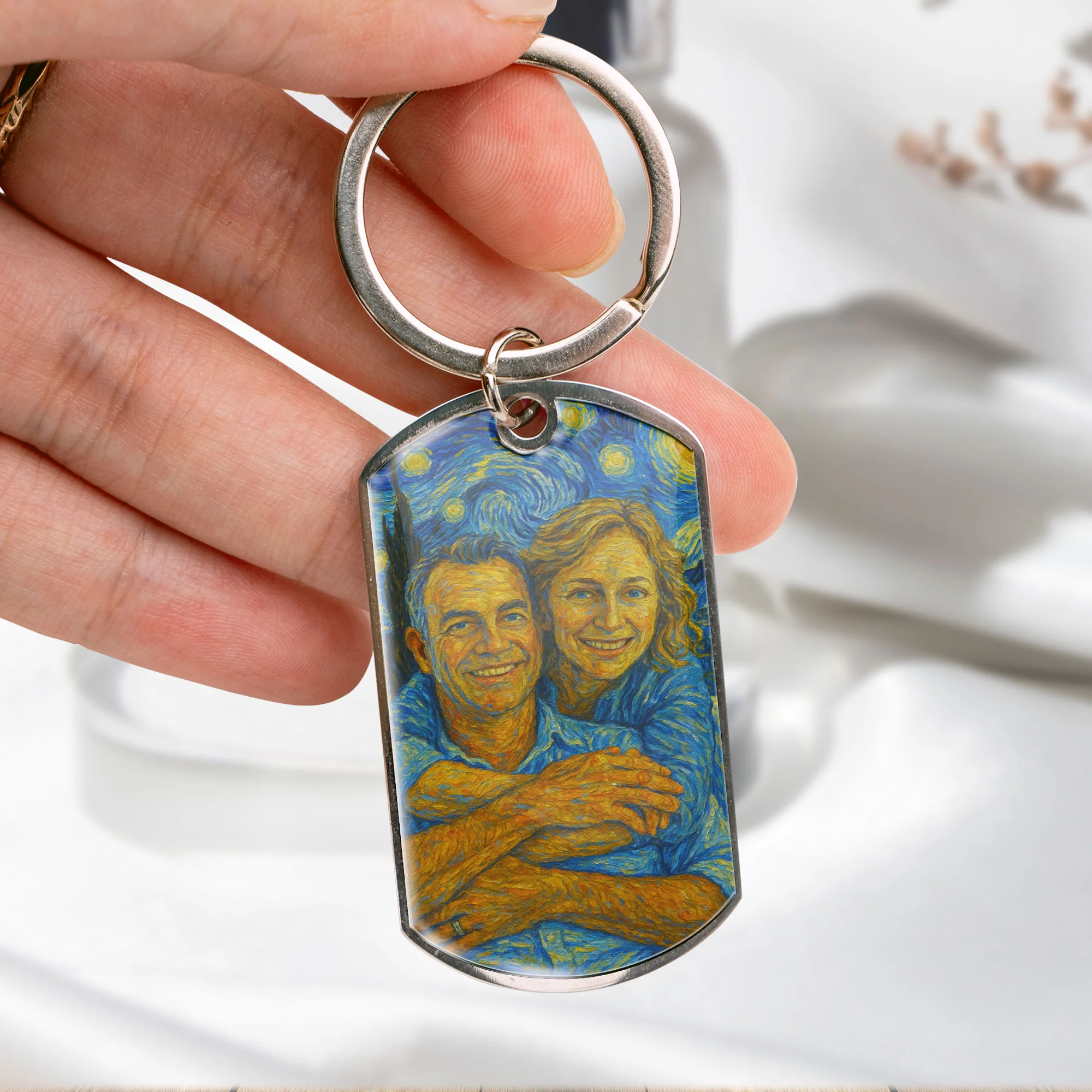 Drive Safe I Need You Here - Personalized Stainless Steel Photo Keychain - Image 5