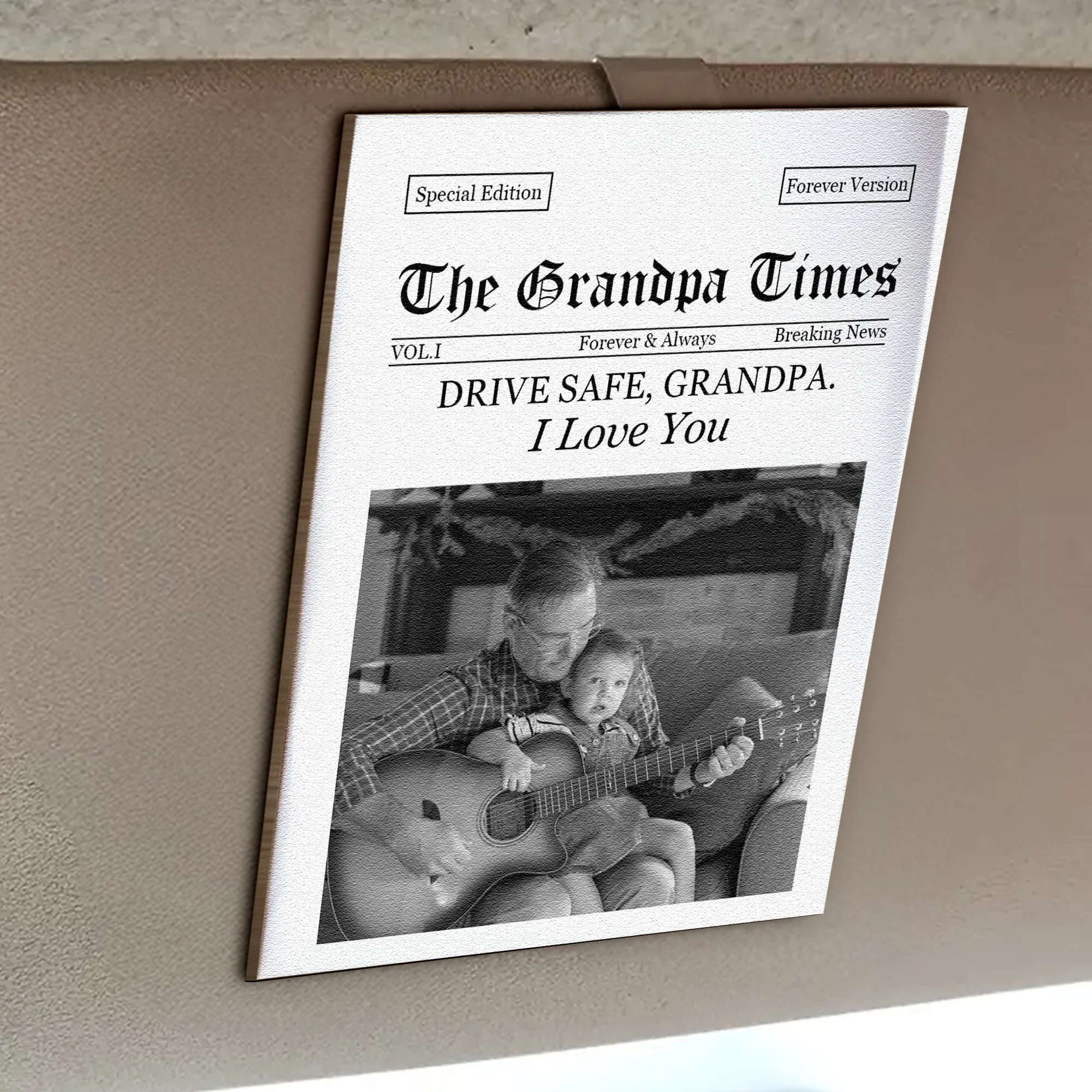 Drive Safe Papa We Love You - The Grandpa Times - Personalized Car Visor Clip - Image 4