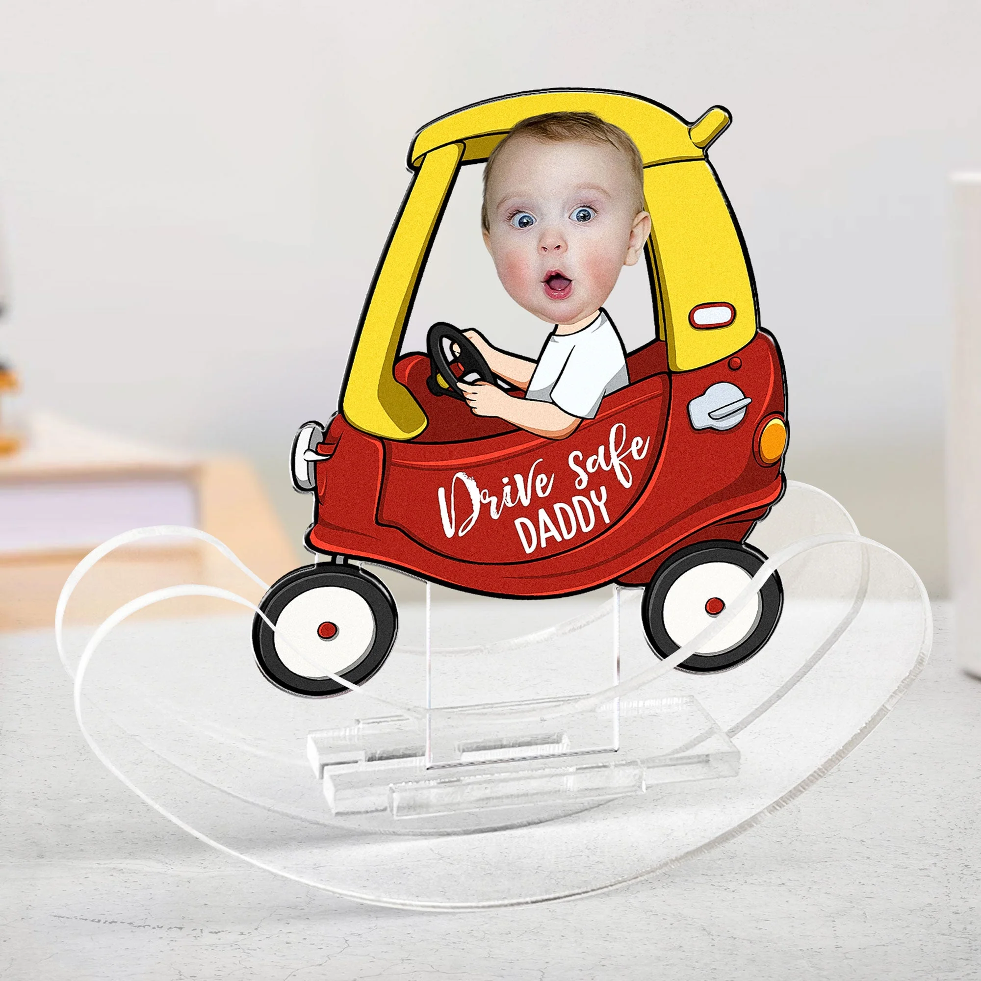 Drive Safe - Personalized Photo Acrylic Shaking Stand - Image 4