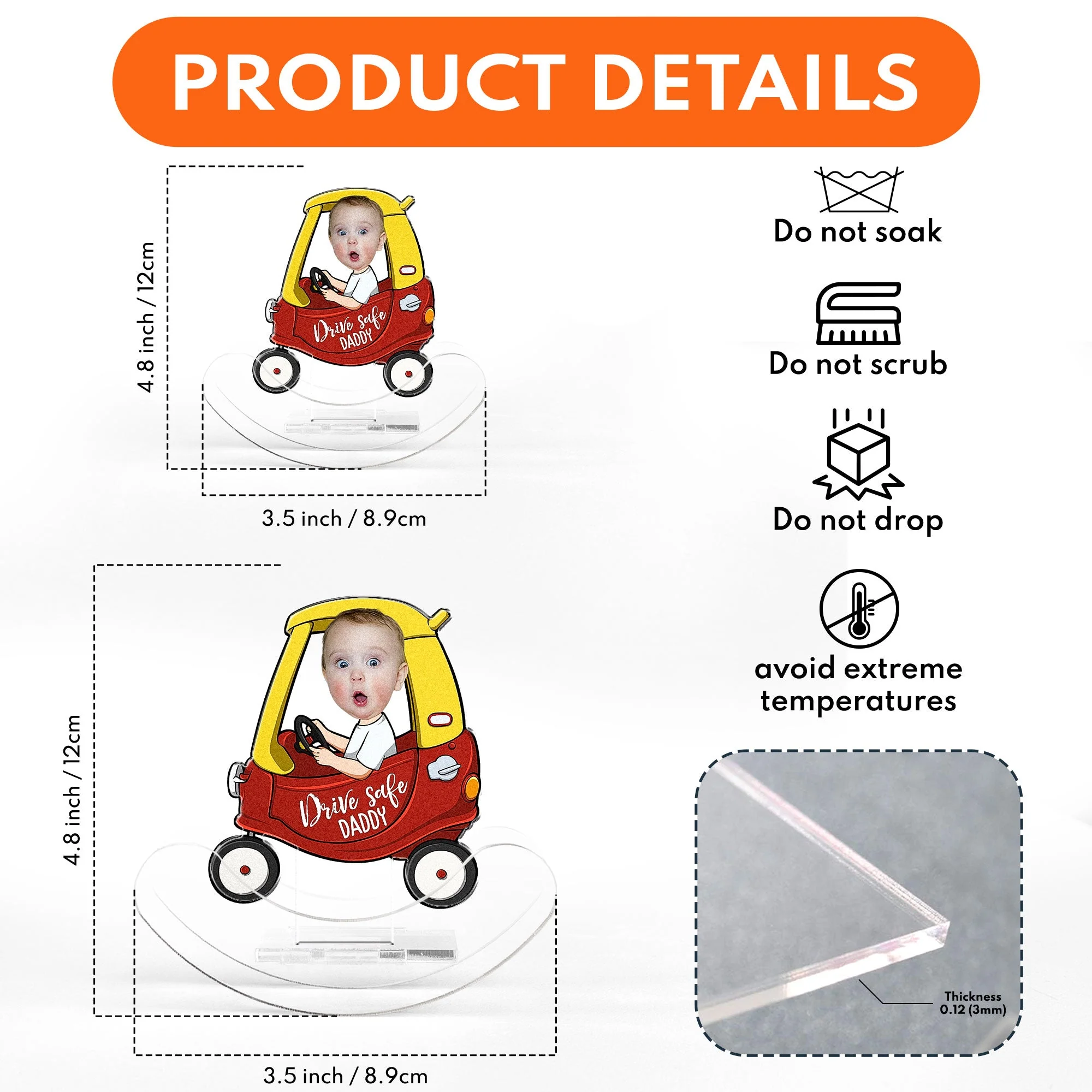 Drive Safe - Personalized Photo Acrylic Shaking Stand - Image 6