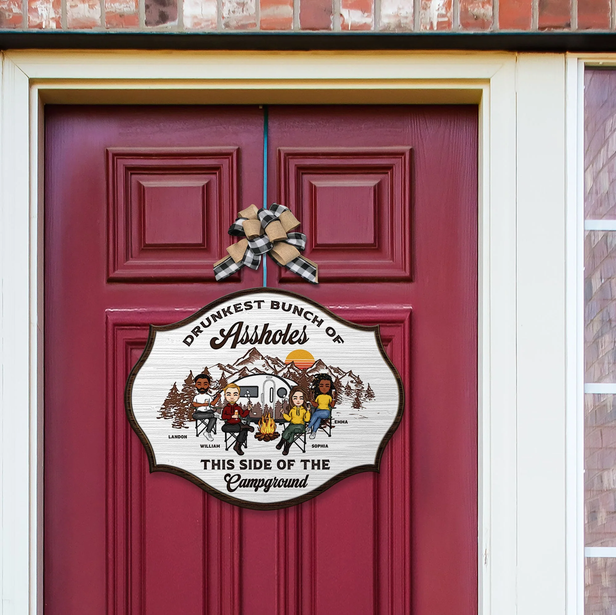 Drunkest Bunch Of Assholes - Personalized Custom Shaped Wood Sign - Image 5