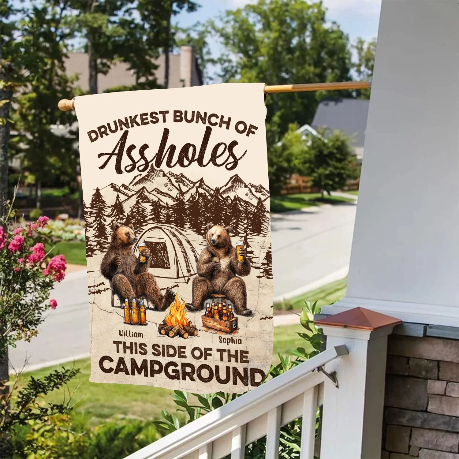 Drunkest Bunch Of Assholes - Personalized Flag - Image 6