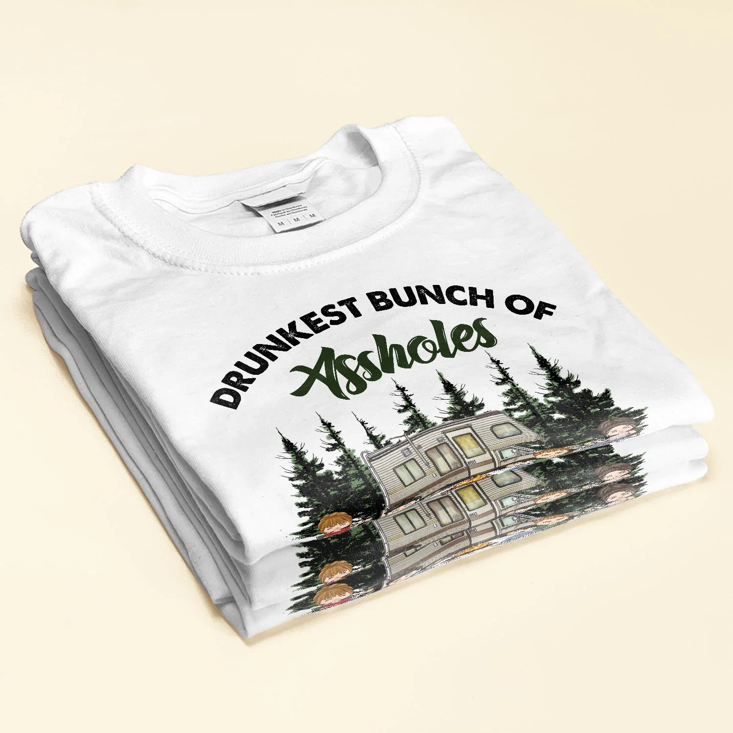 Drunkest Bunch Of Assholes - Personalized Shirt - Birthday, Funny  Gift For Camping Friends - Image 2