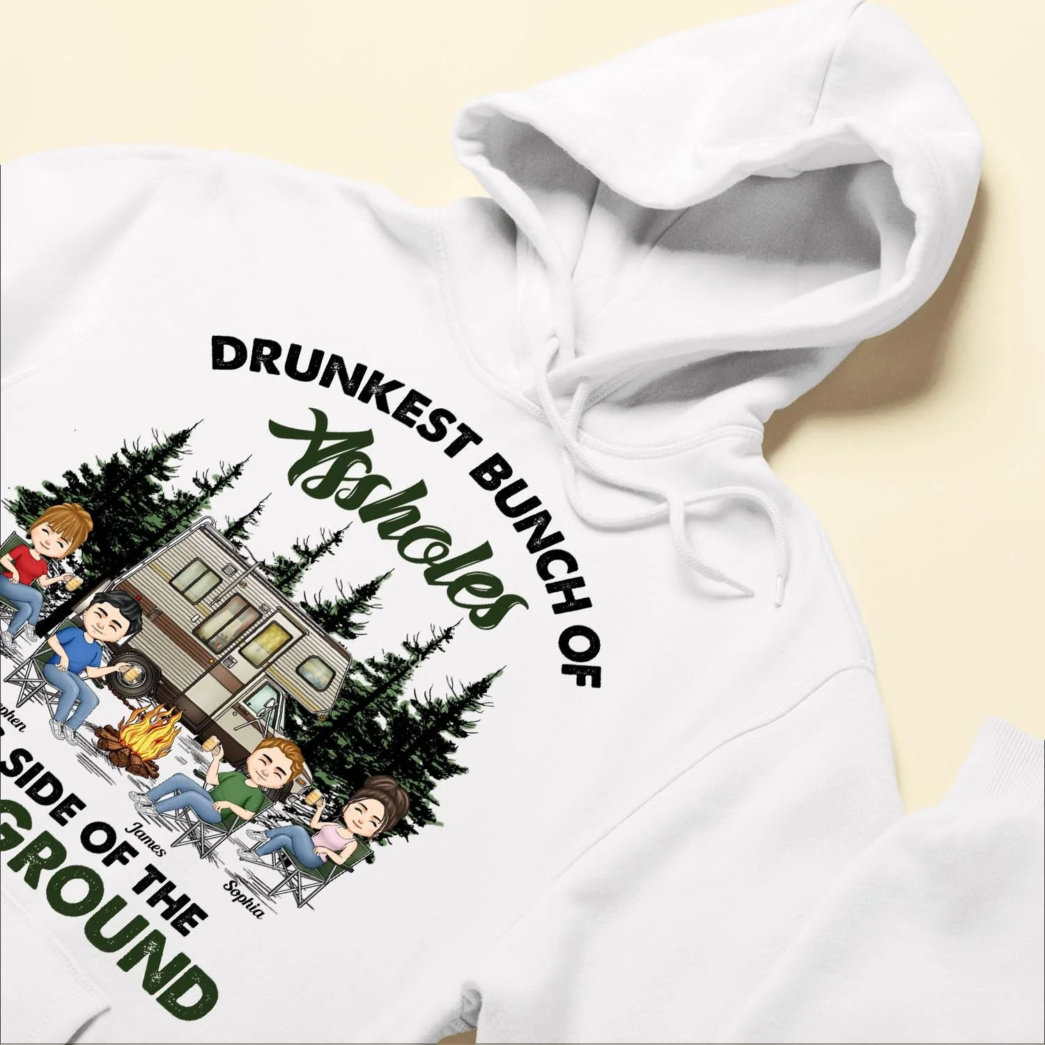 Drunkest Bunch Of Assholes - Personalized Shirt - Birthday, Funny  Gift For Camping Friends - Image 6
