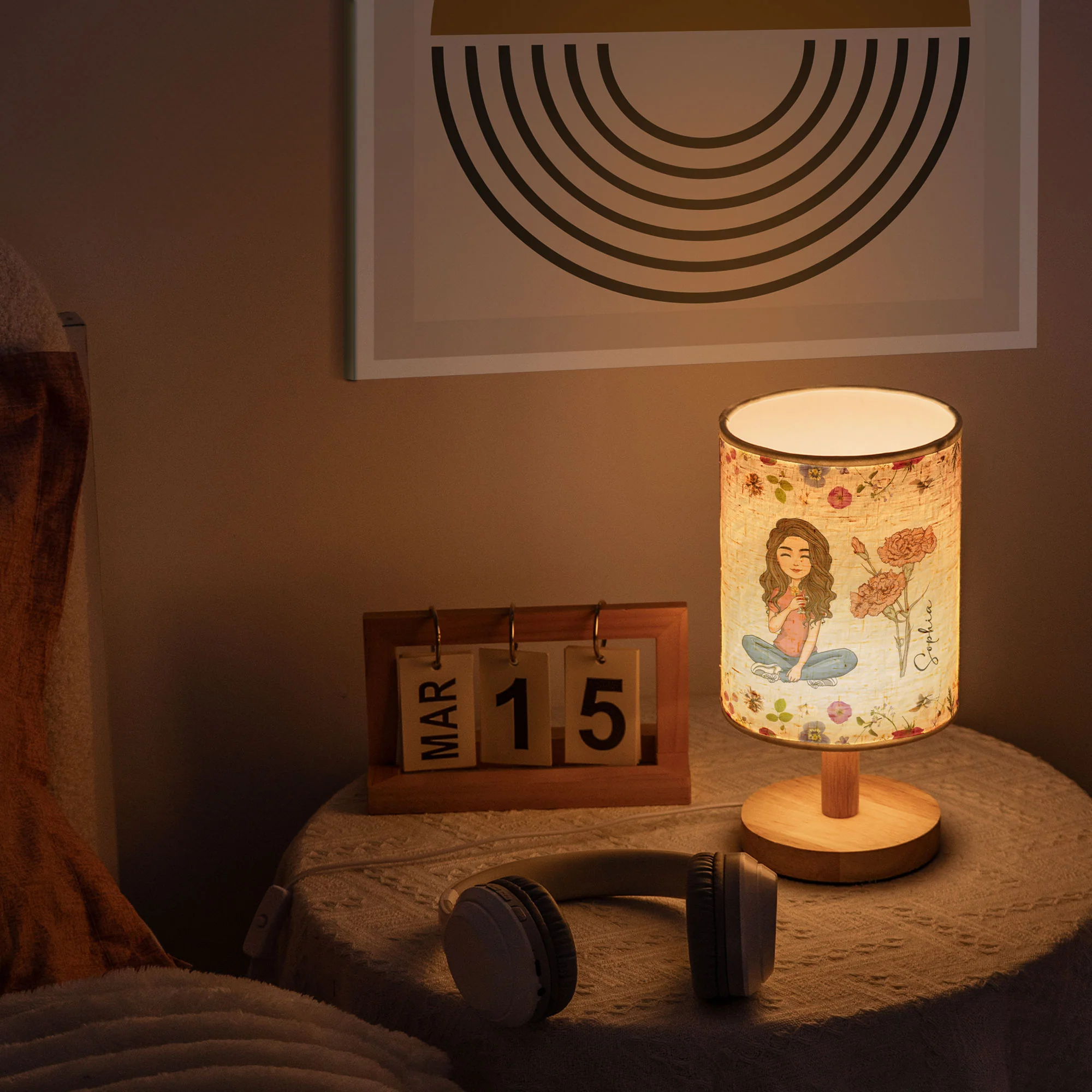 Dry Flower Pattern - Personalized Fabric Lamp - Image 5