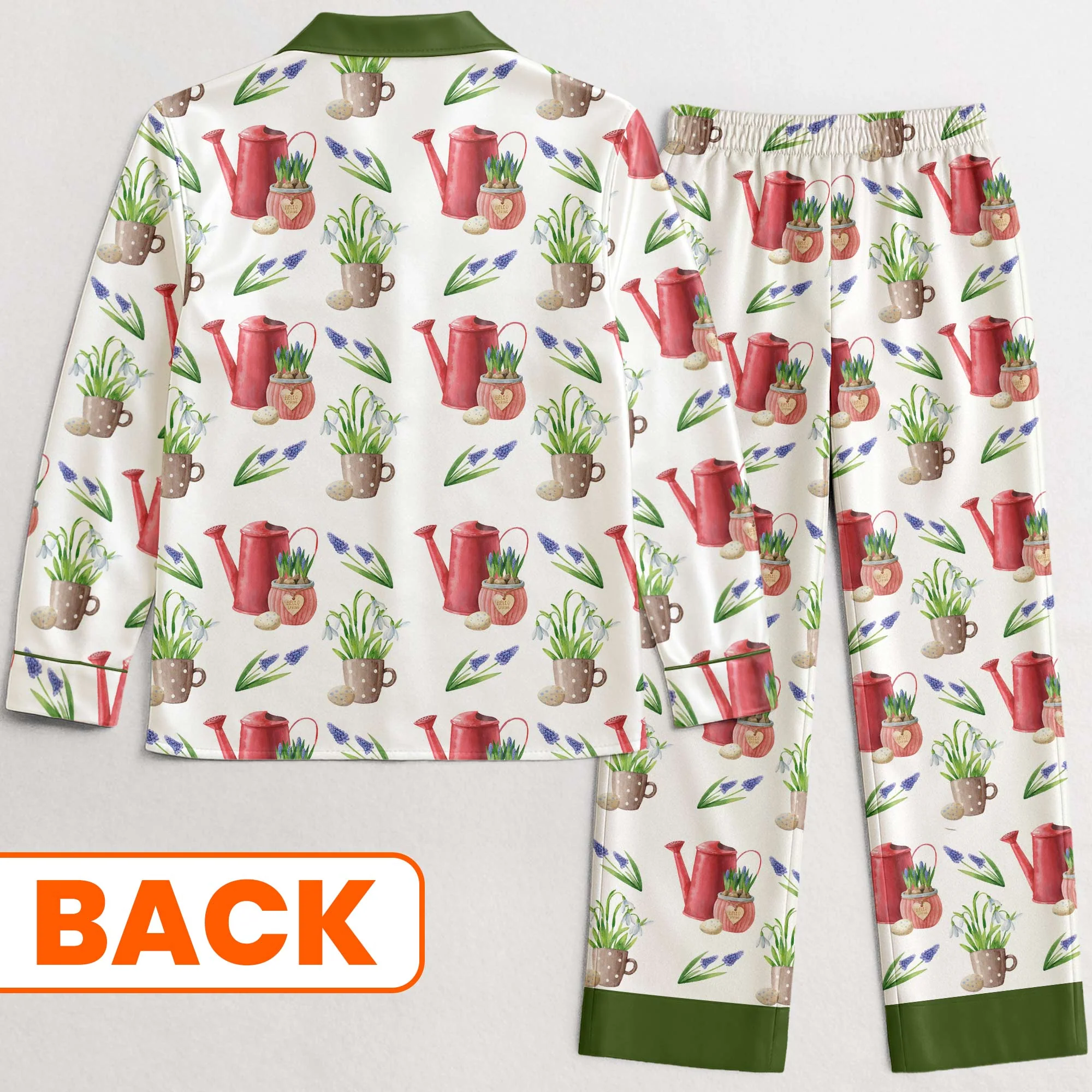 Easily Distracted By Plants - Personalized Satin Pajama Set - Image 3