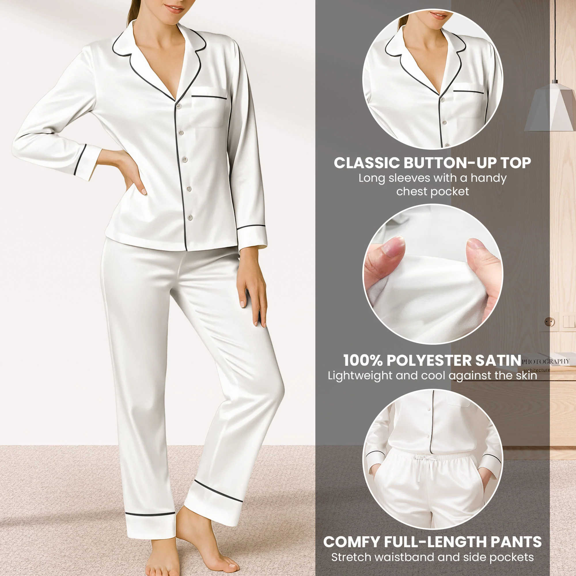 Easily Distracted By Plants - Personalized Satin Pajama Set - Image 4