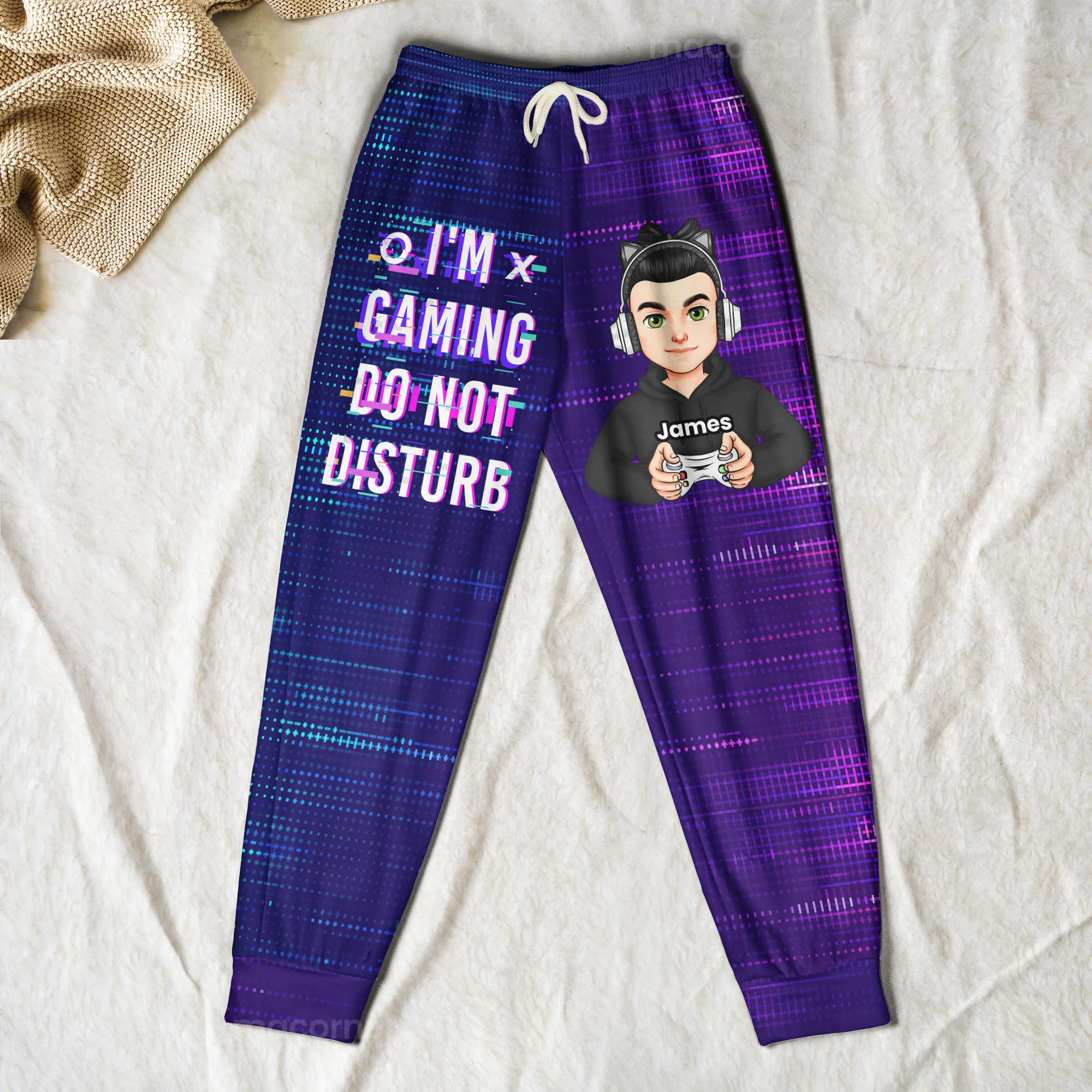 Eat Sleep Game Repeat - Personalized Sweatpants, Lounge Pants With Pockets - Image 4
