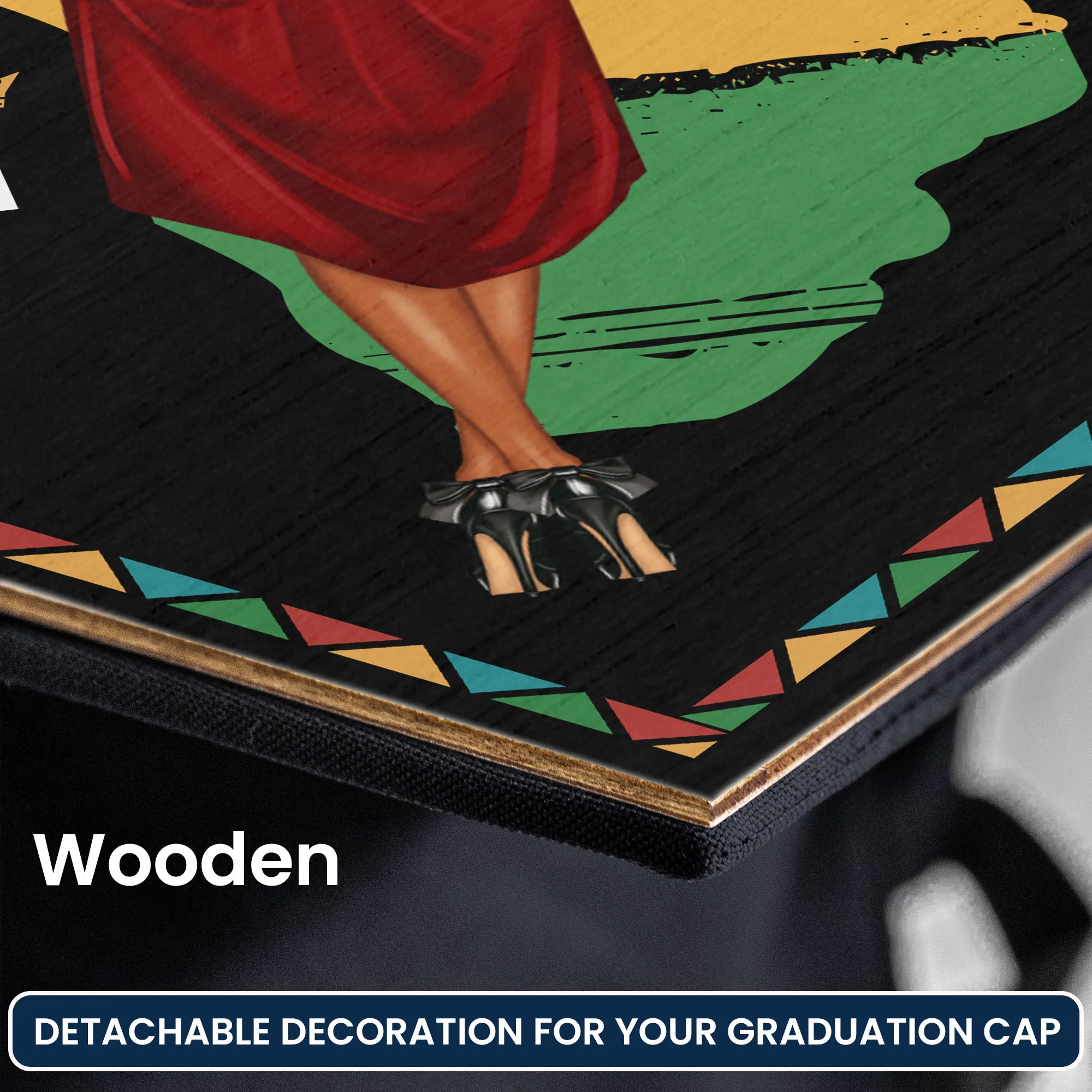 Educated Dope Black King Queen - Personalized Graduation Cap Topper - Image 4