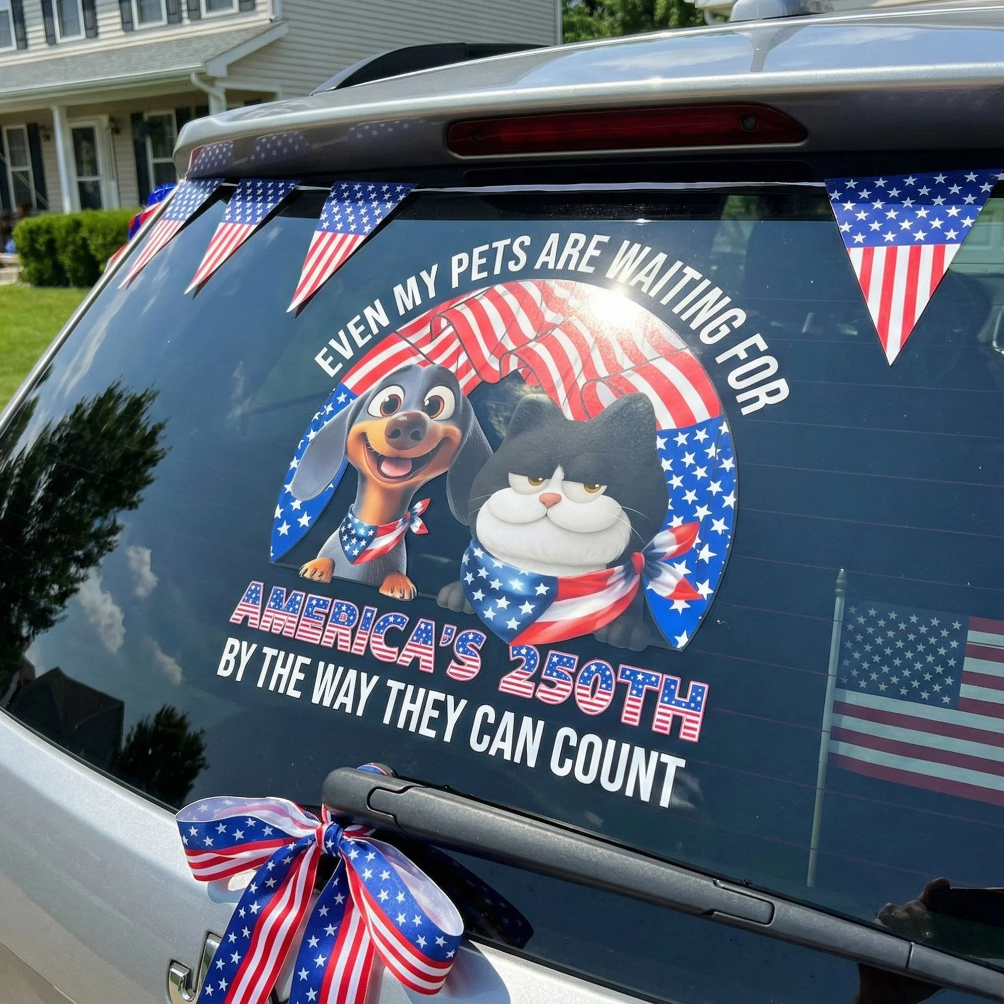 Even My Dog Is Waiting For America’s 250Th By The Way He Can Count - Personalized Decal - Image 4