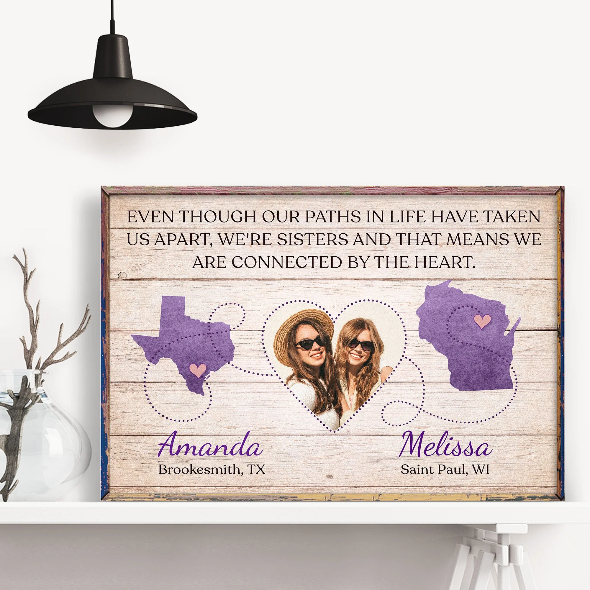 Even Though Our Paths In Life Have Taken Us Apart, Sisters Custom Poster, Gift For Sisters - Image 4