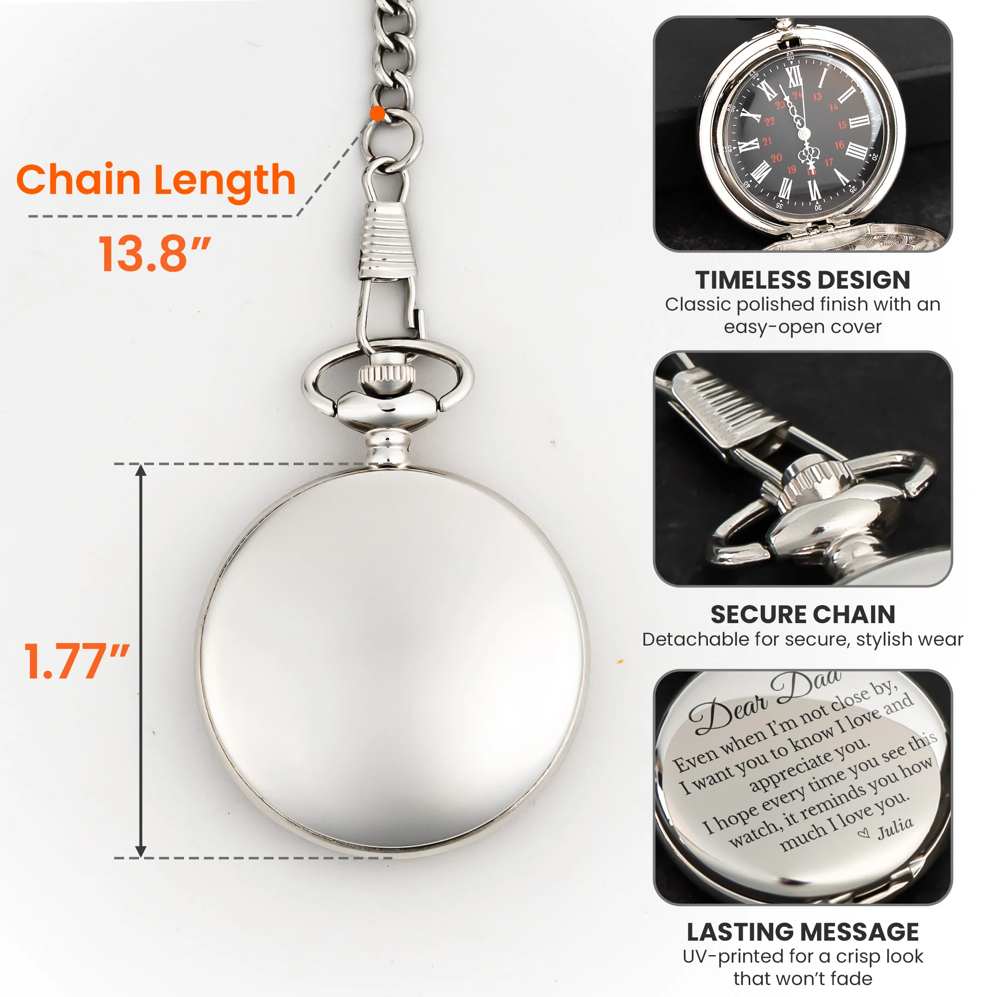 Even When I’m Not Close By - Personalized Pocket Watch - Image 6
