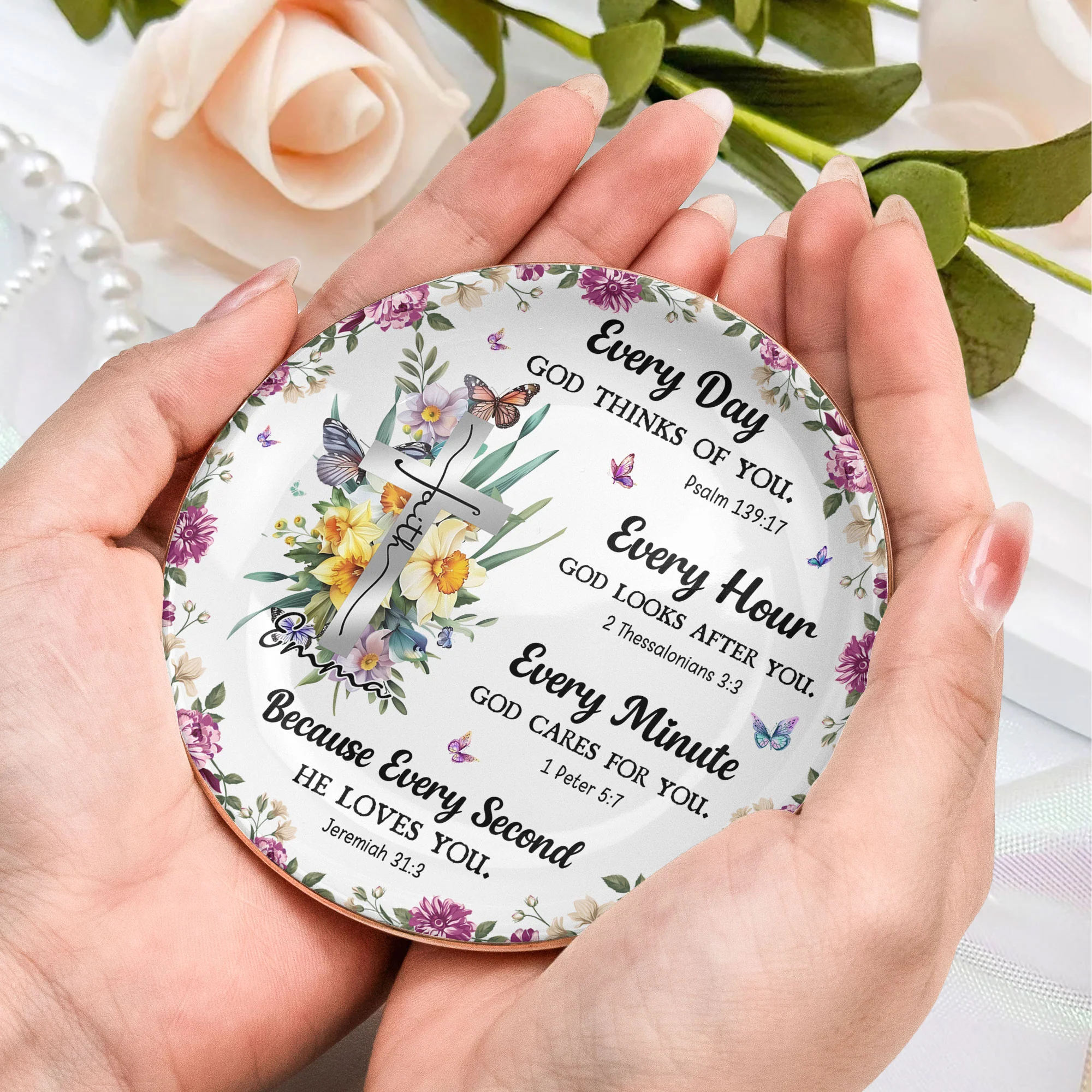 Every Day God Thinks Of You Bible Verses - Personalized Jewelry Dish - Image 4