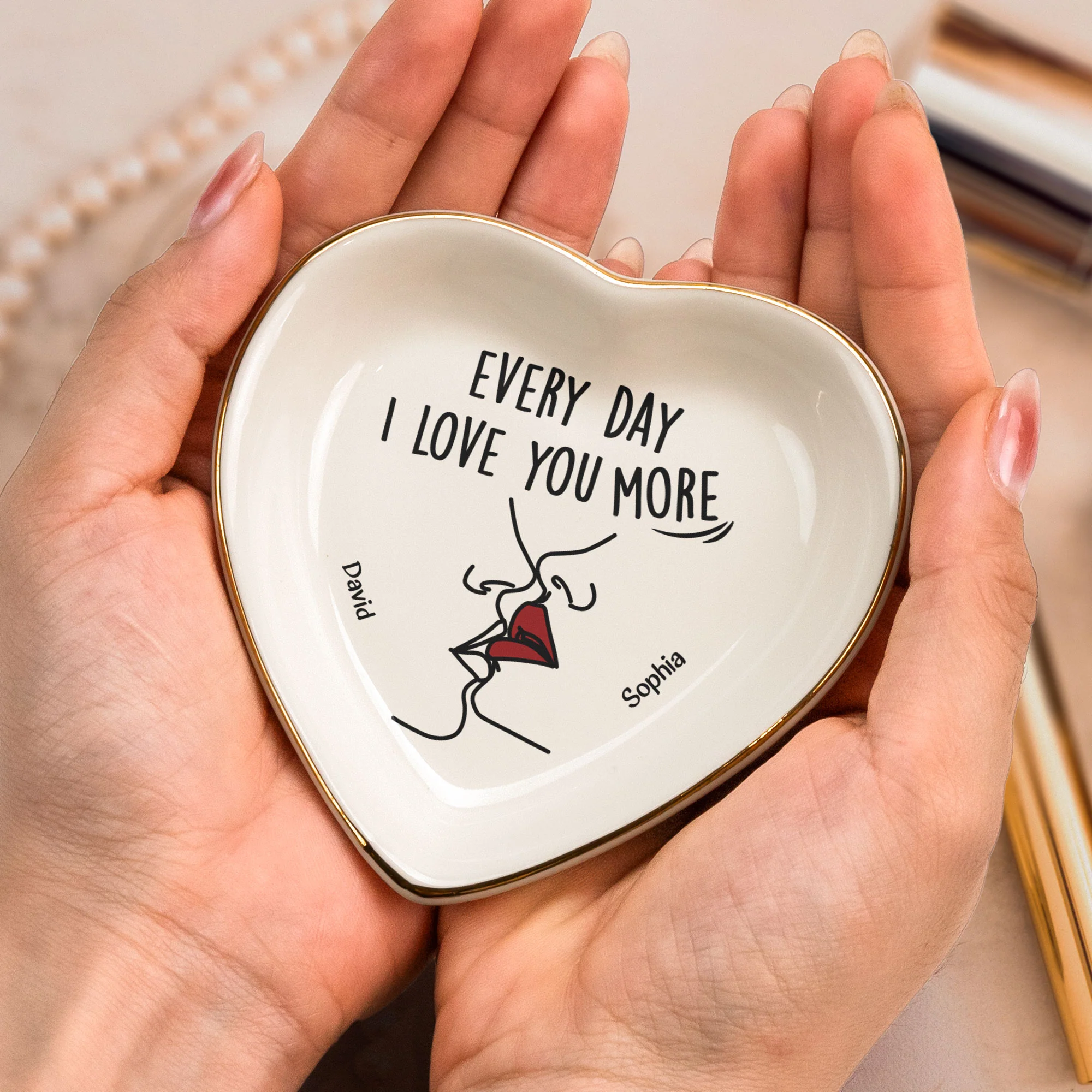 Every Day I Love You More - Personalized Ring Dish - Image 3