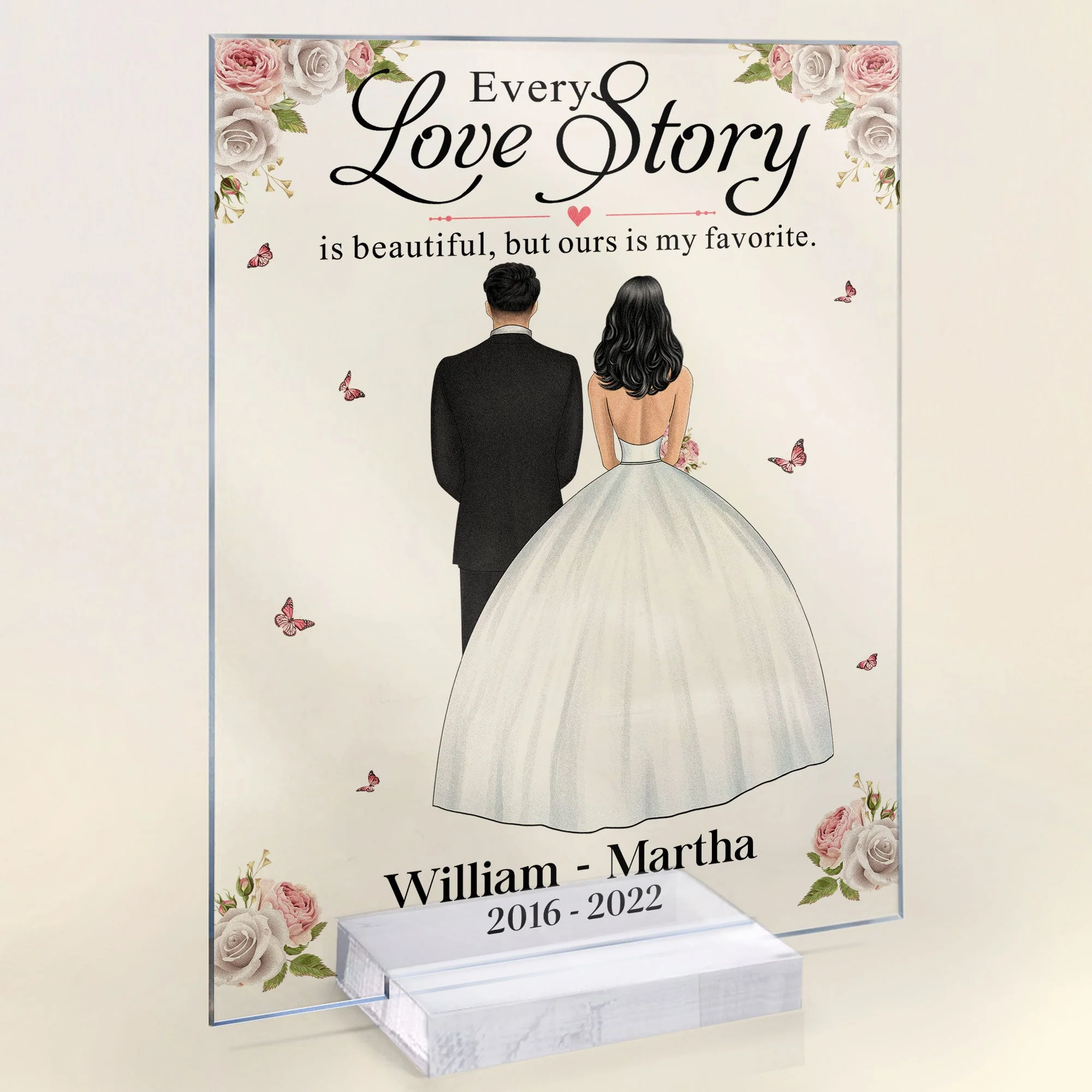 Every Love Story Is Beautiful, But Ours Is My Favorite - Personalized Acrylic Plaque - Image 2