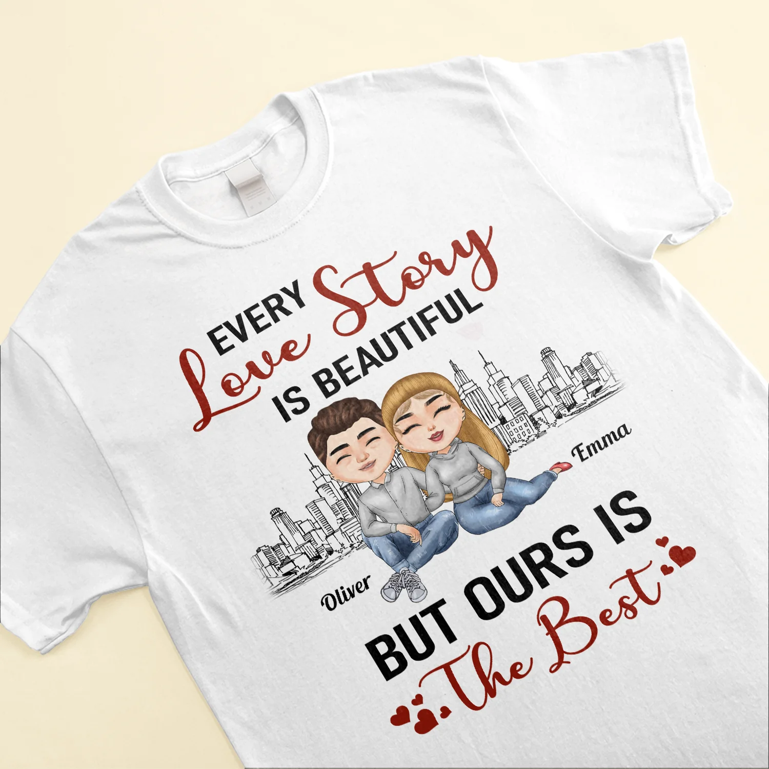Every Love Story Is Beautiful But Ours Is The Best - Personalized Shirt - Anniversary, Valentine's Day, Birthday Gift For Couples, Lovers, Husband & Wife - Image 3