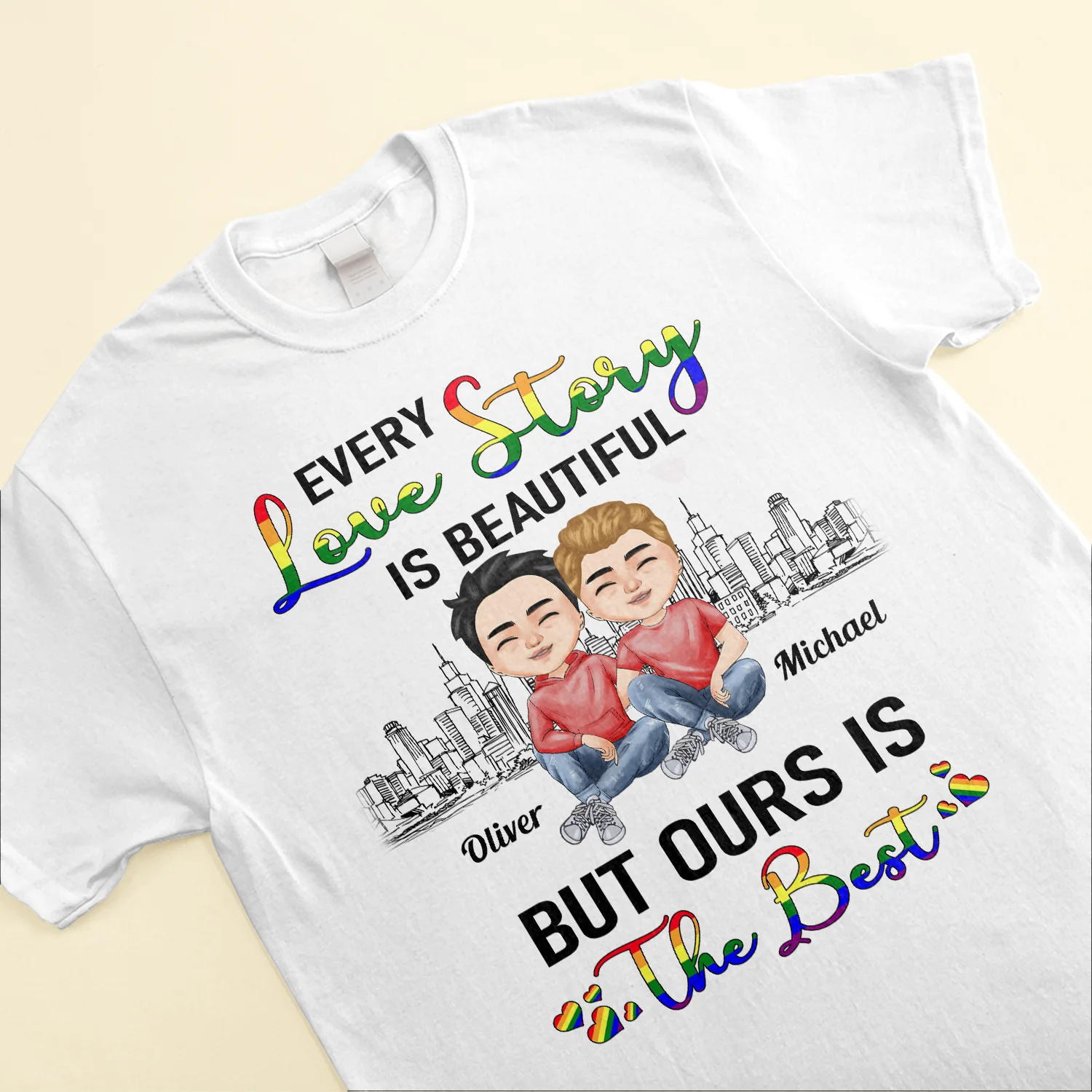 Every Love Story Is Beautiful But Ours Is The Best - Personalized Shirt - Anniversary, Valentine's Day, Birthday Gift For LGBT Couples, Gay Couples, Lesbians, Lovers, Couples - Image 3