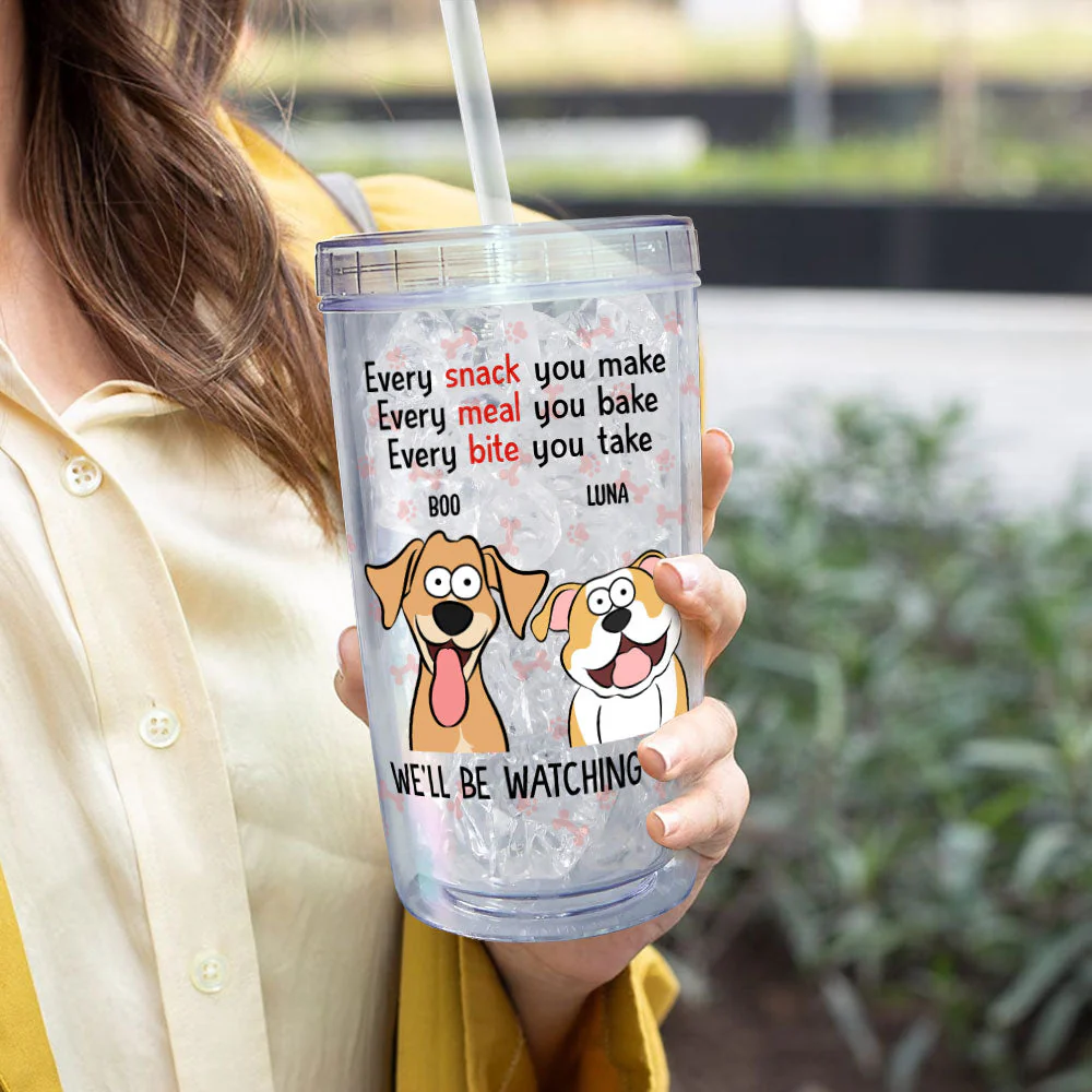 Every Snack You Make - Personalized Acrylic Tumbler With Straw - Image 4