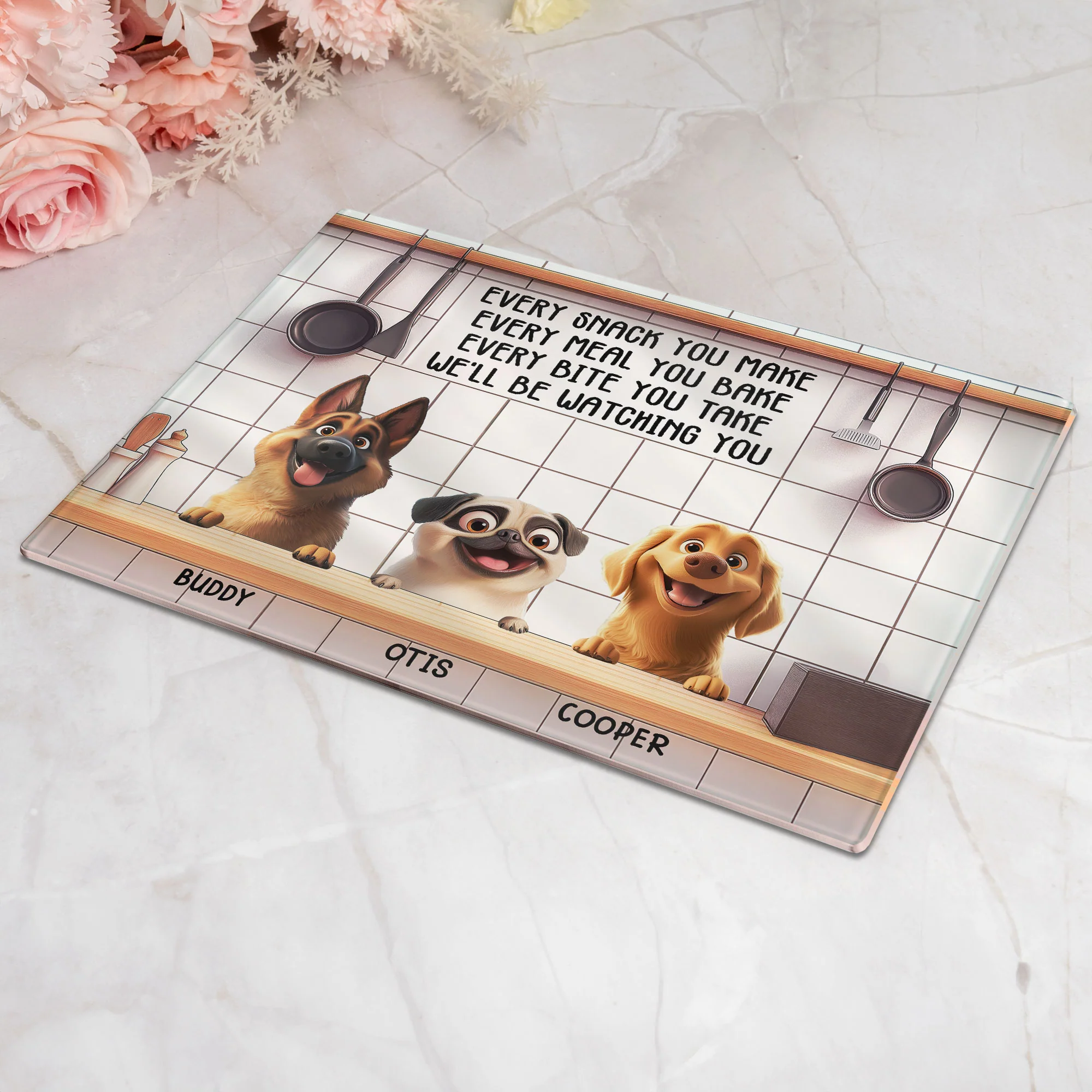 Every Snack You Make - Personalized Glass Cutting Board - Image 2