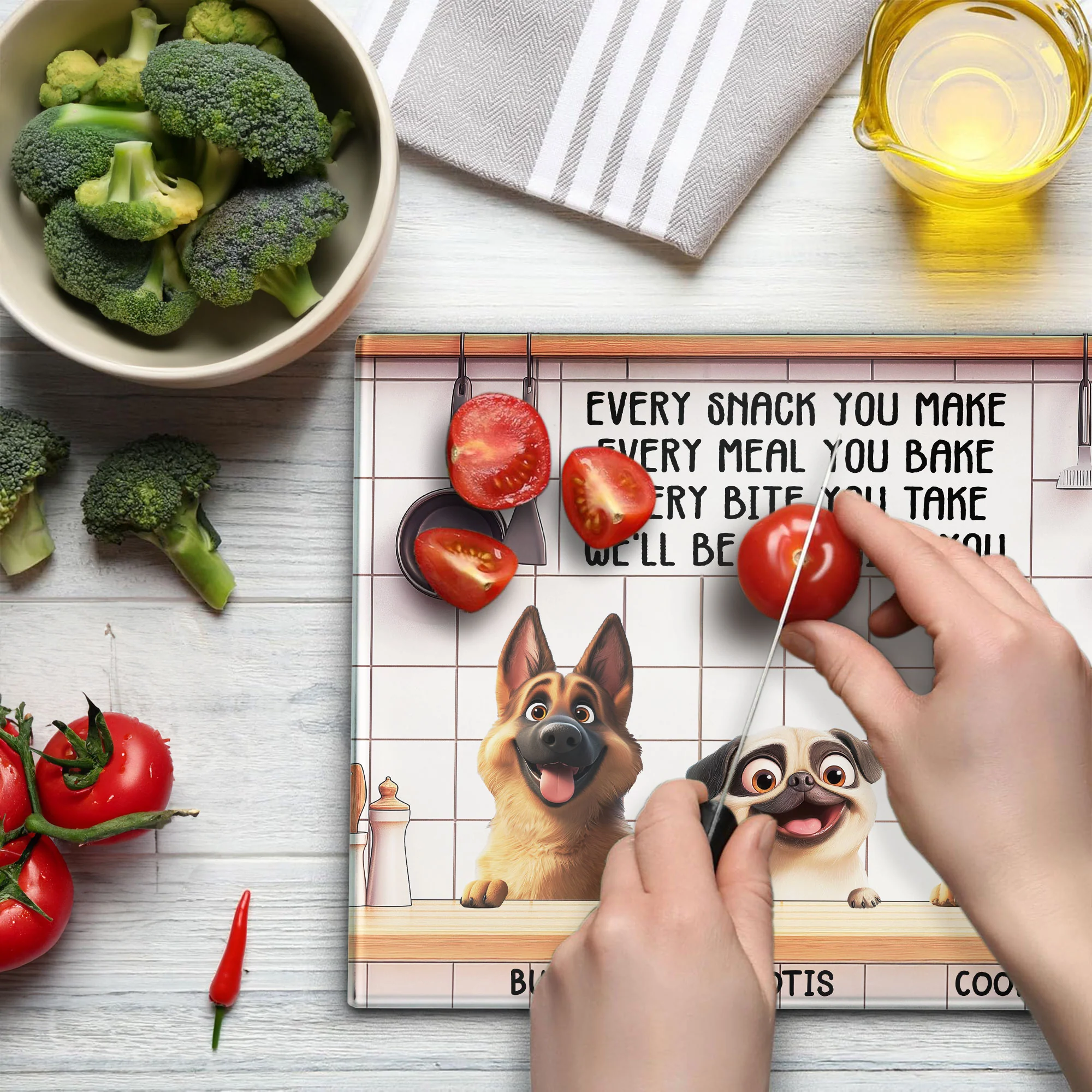 Every Snack You Make - Personalized Glass Cutting Board - Image 3