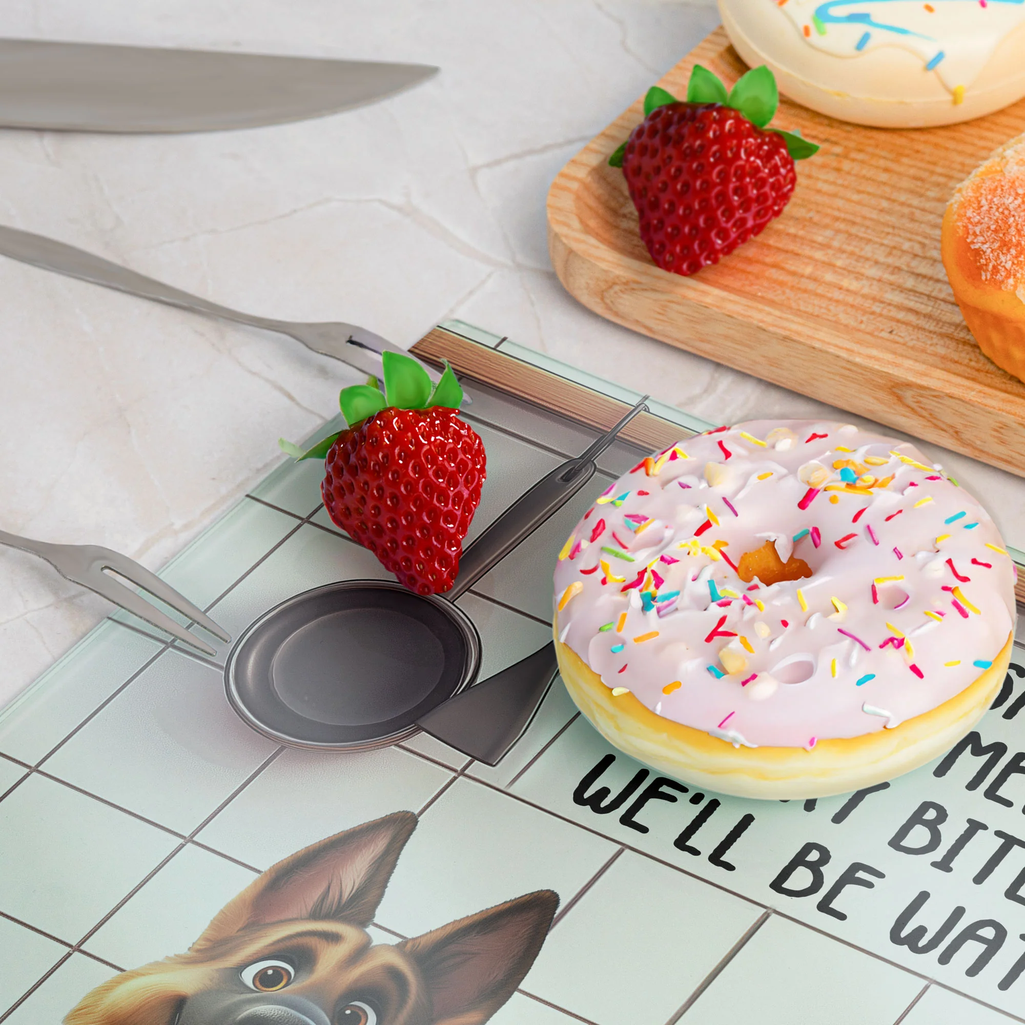 Every Snack You Make - Personalized Glass Cutting Board - Image 4