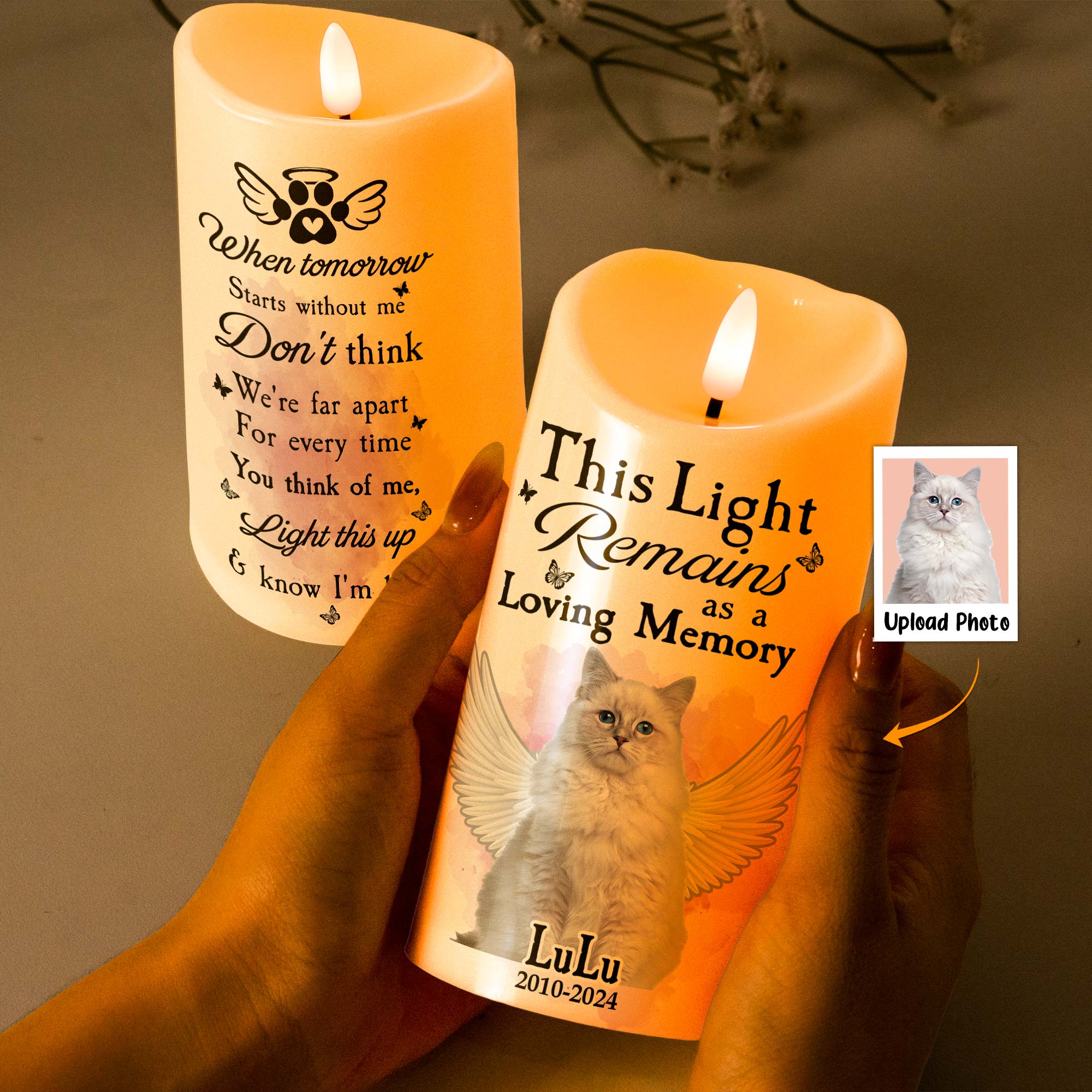 Every Time Miss Me Light This Up And Know I'm Here - Personalized Photo LED Candle - Image 4