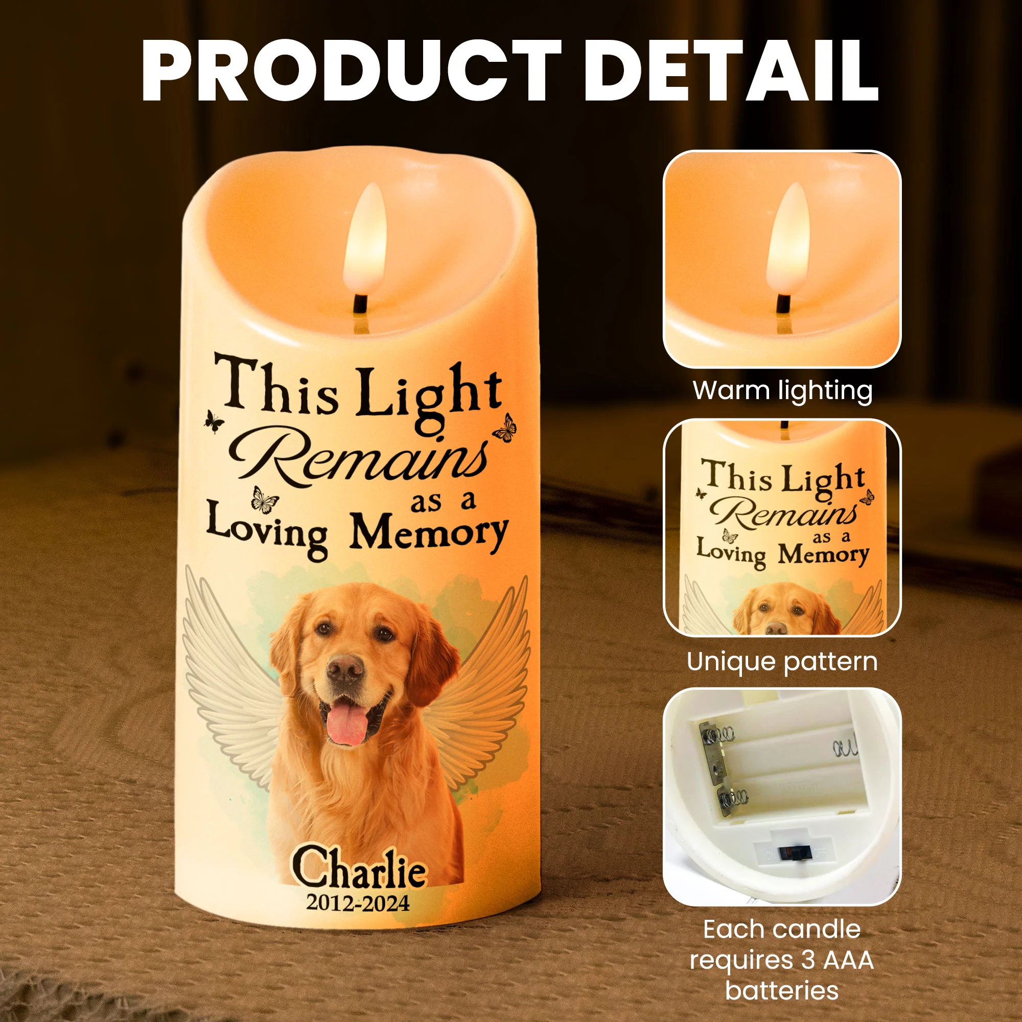Every Time Miss Me Light This Up And Know I'm Here - Personalized Photo LED Candle - Image 6
