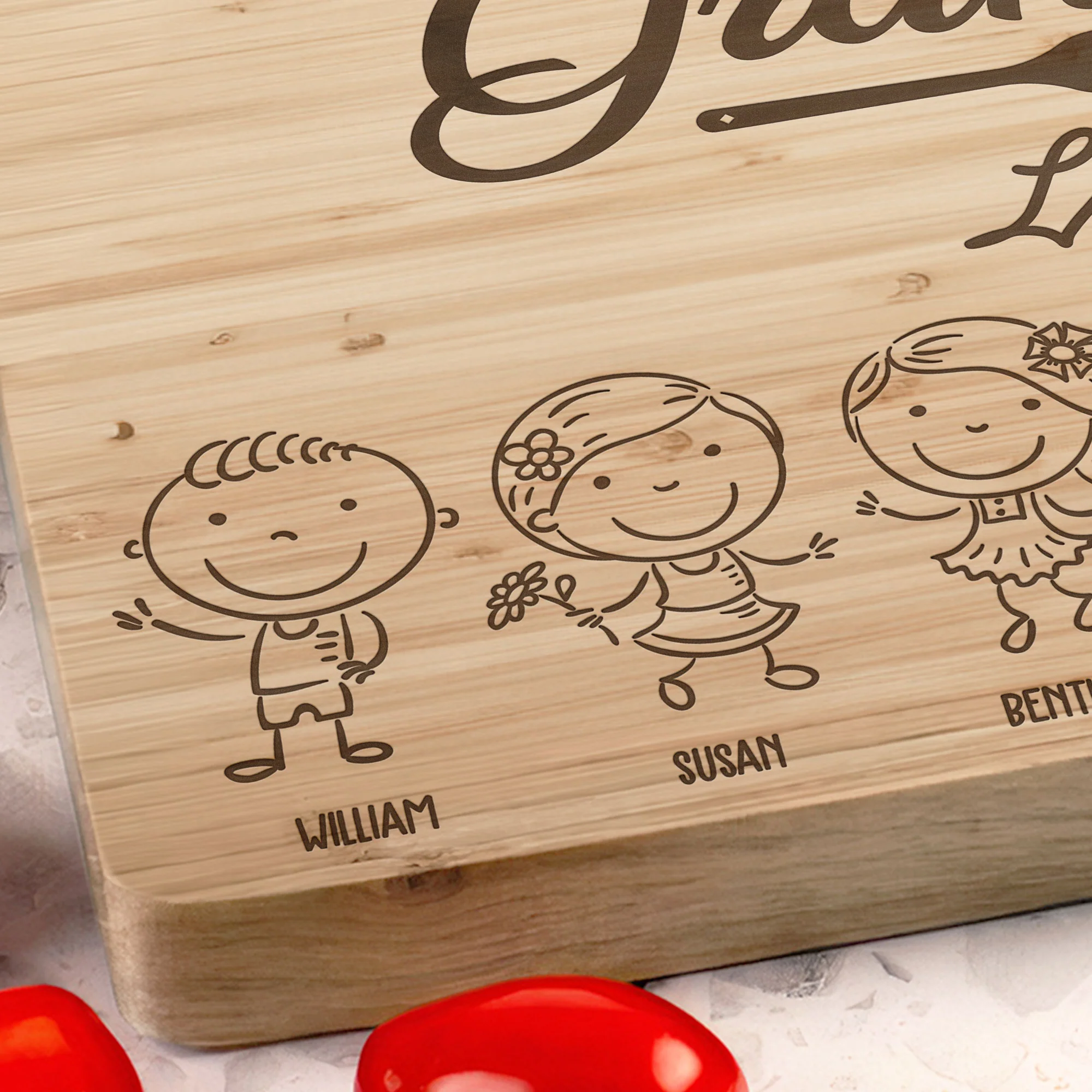 Everything Tastes Better When Grandma Makes It - Personalized Cutting Board - Image 3