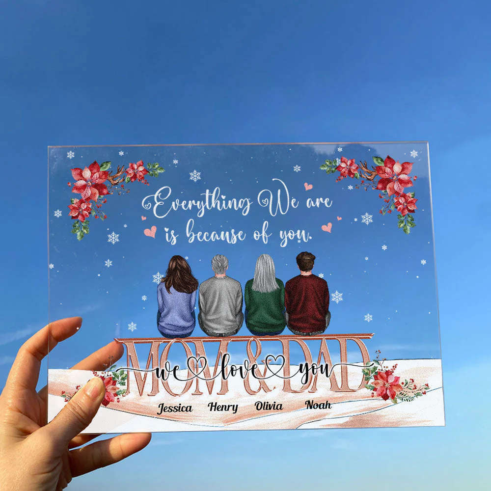Everything We Are Because Of You - Personalized Acrylic Plaque - Image 3