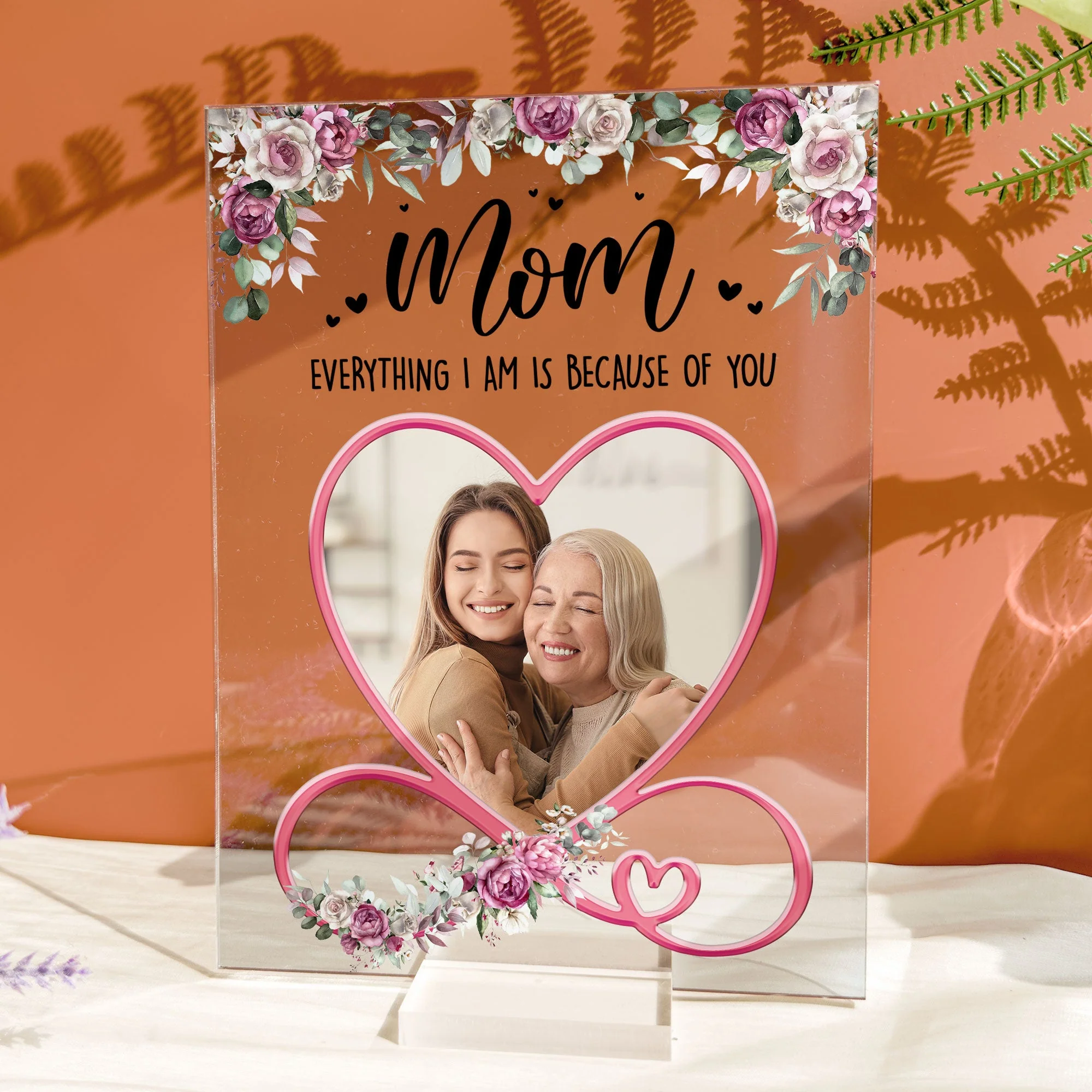 Everything We Are Is Because Of You Mom - Personalized Acrylic Photo Plaque - Image 3