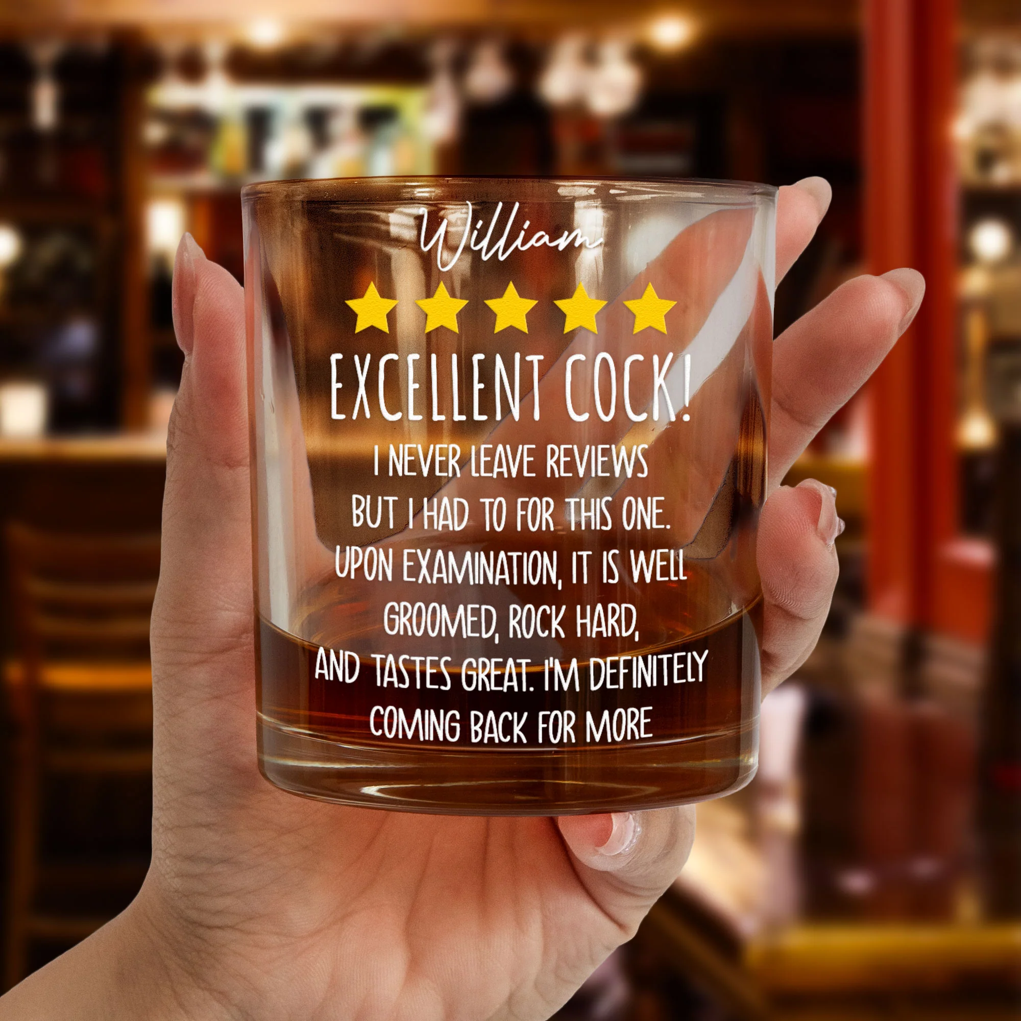Excellent Cock! - Naughty & Funny Gifts For Husband - Personalized Whiskey Glass - Image 2