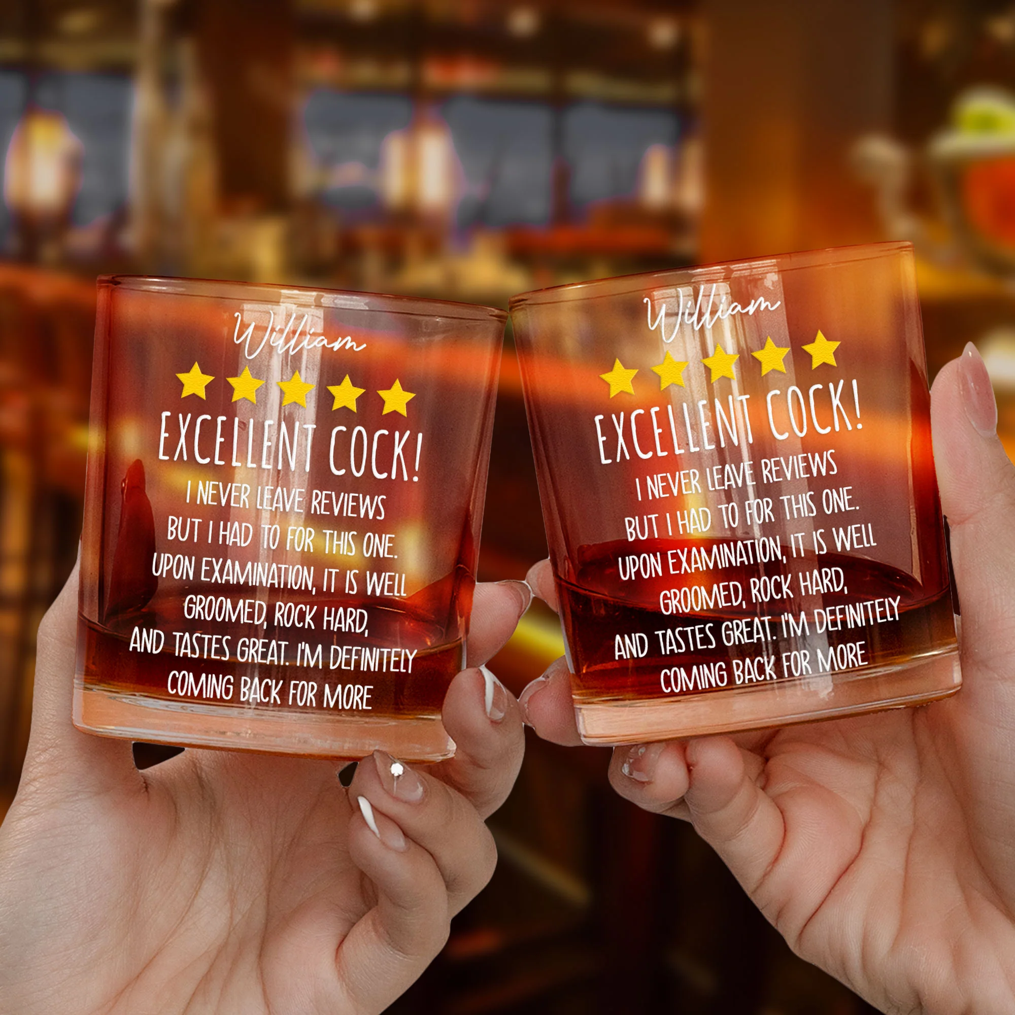 Excellent Cock! - Naughty & Funny Gifts For Husband - Personalized Whiskey Glass - Image 3