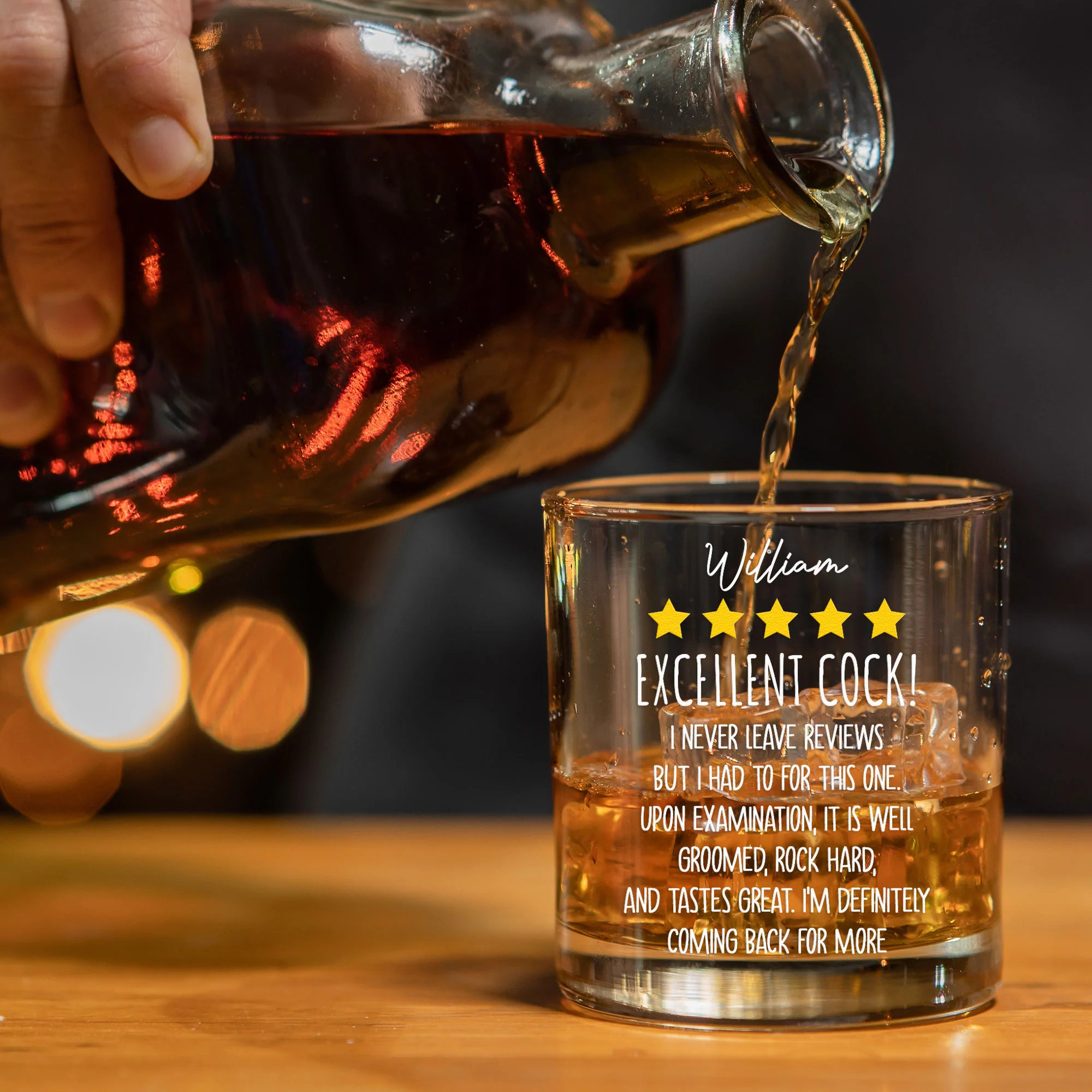 Excellent Cock! - Naughty & Funny Gifts For Husband - Personalized Whiskey Glass - Image 4