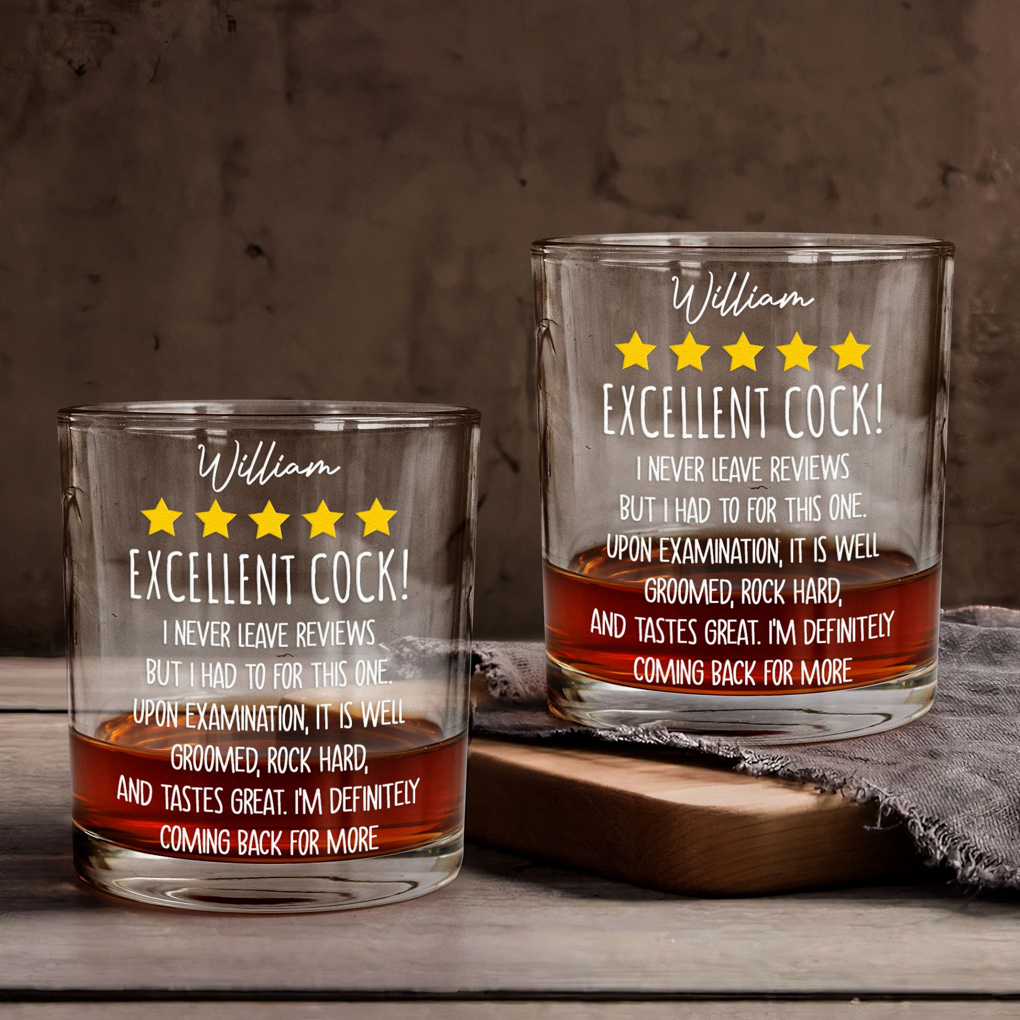 Excellent Cock! - Naughty & Funny Gifts For Husband - Personalized Whiskey Glass - Image 6