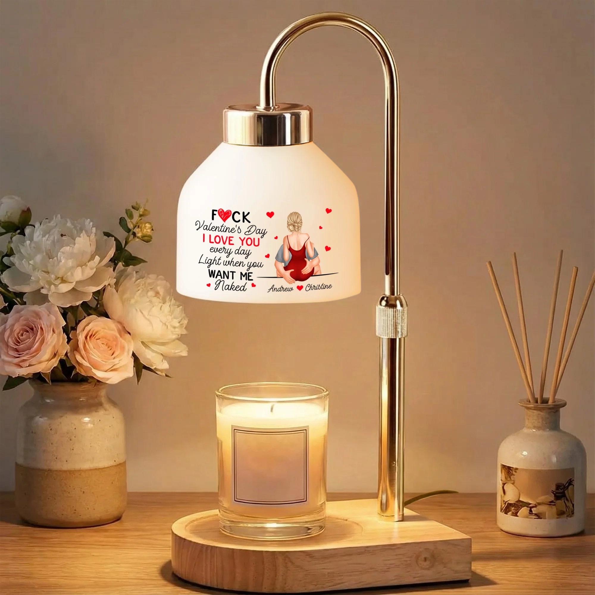 F*ck Valentine's Day I Love You Every Day - Personalized Candle Warmer - Image 3