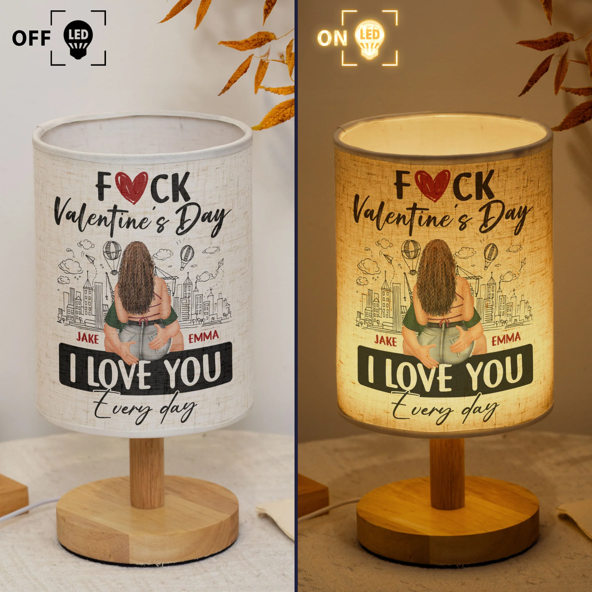 F*ck Valentine's Day I Love You Every Day - Personalized Fabric Lamp - Image 4
