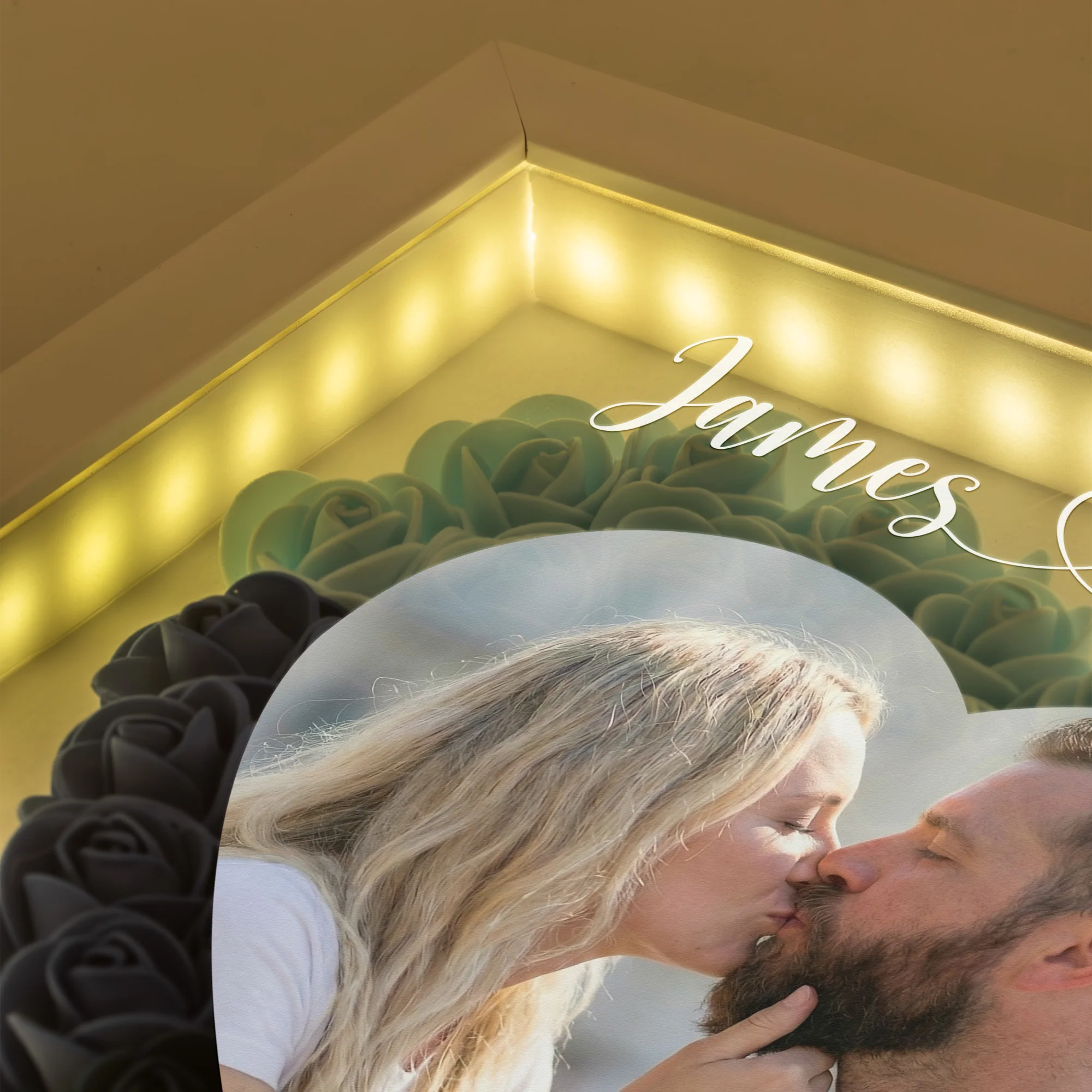 F*ck Valentine's Day I Love You Every Day - Personalized Photo Flower Shadow Box With LED Light - Image 2