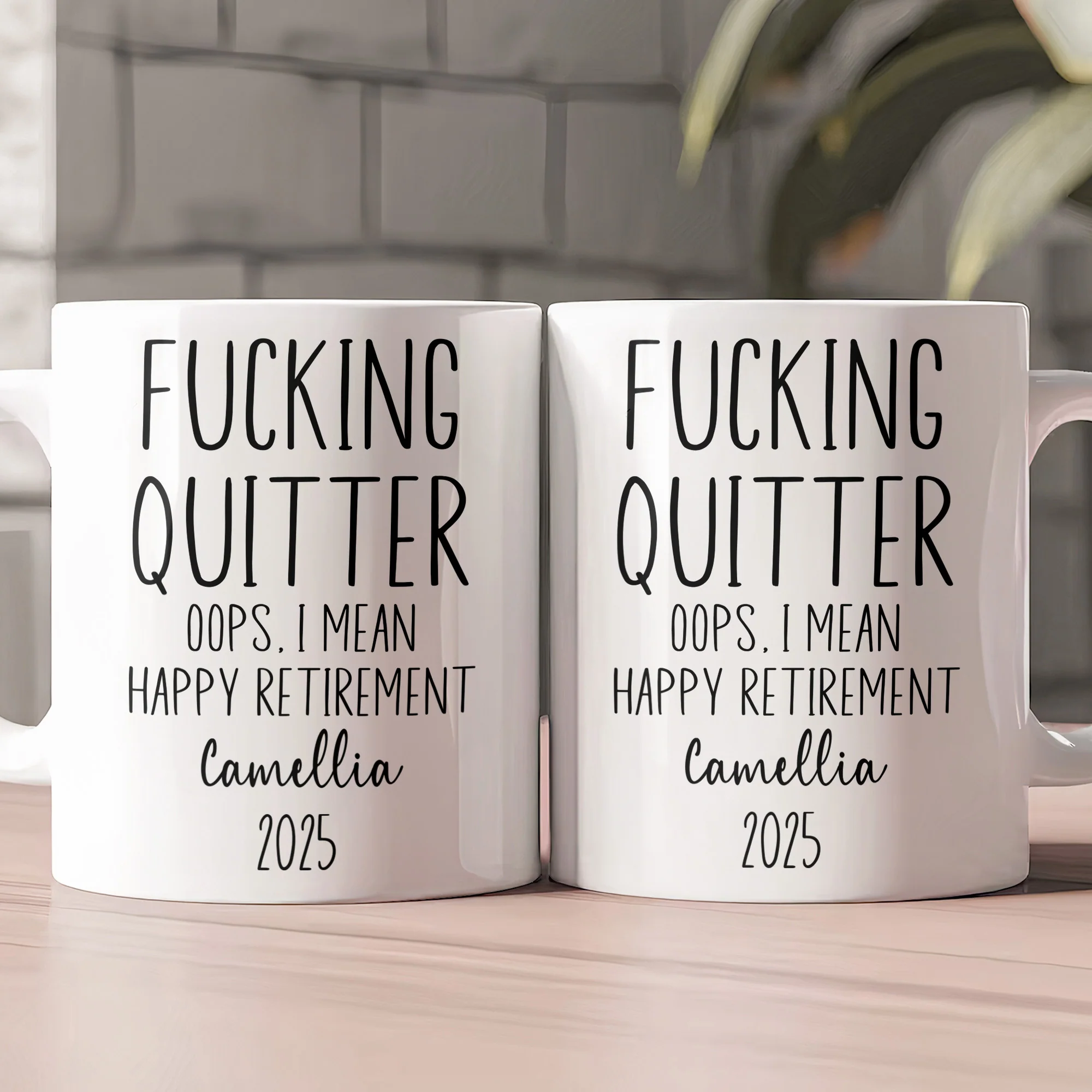 F*cking Quitter Oops I Mean Happy Retirement Funny Retirement Gift - Personalized Mug - Image 2