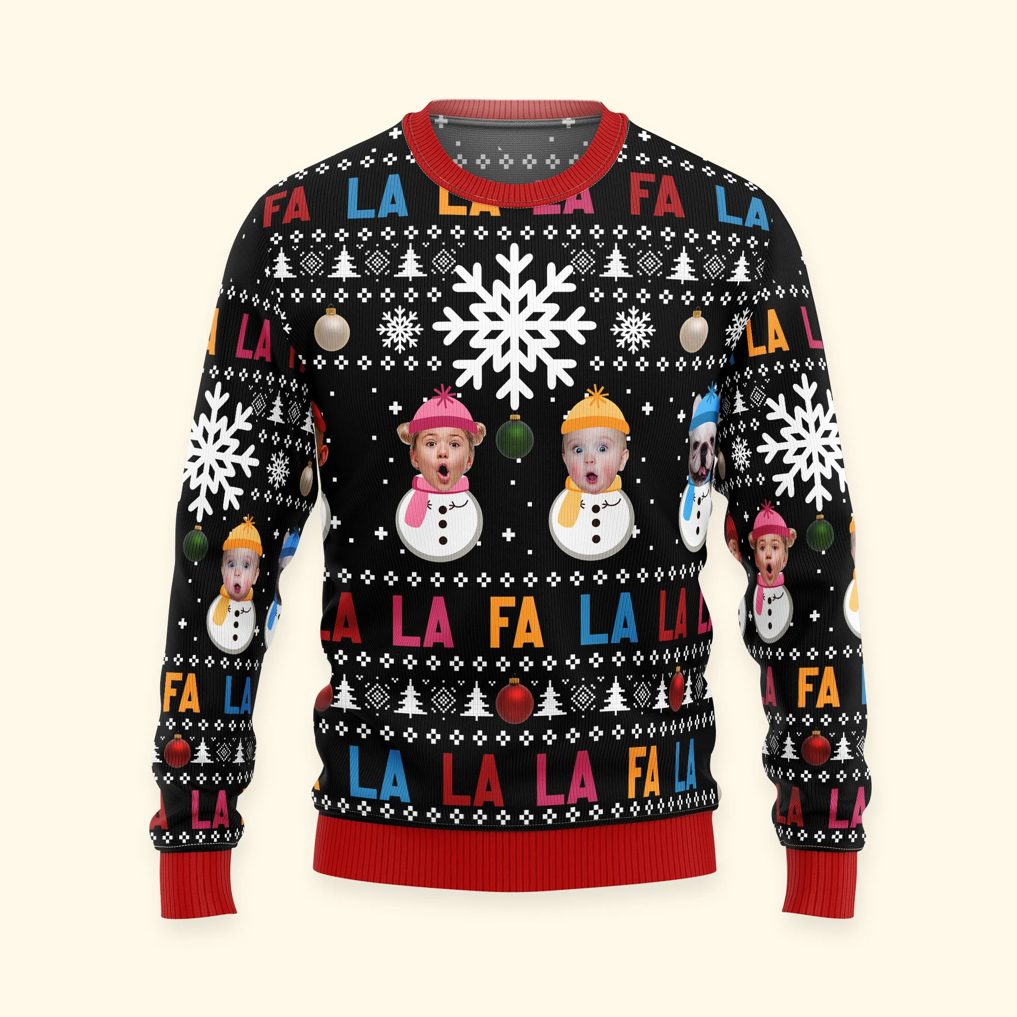 Fa La La La La La La La La - Personalized Photo Ugly Sweater - Image 5