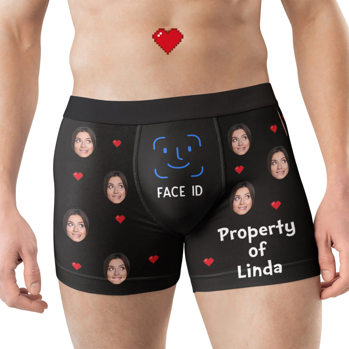 Face ID Touch ID Property Of - Personalized Photo Couple Matching Underwear - Image 5