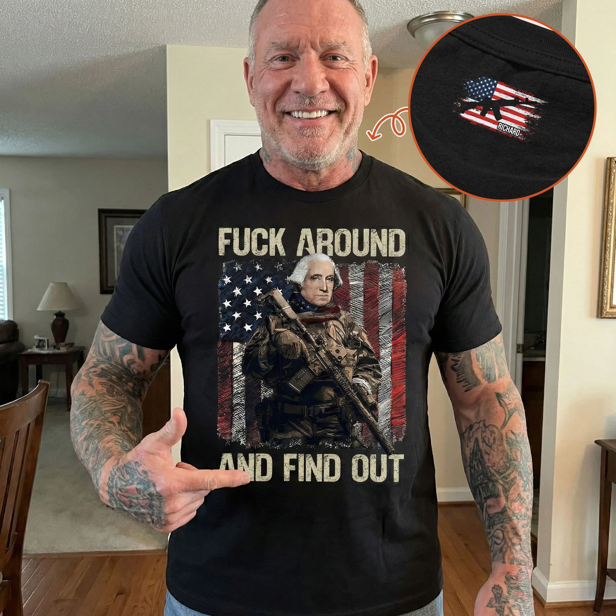 FAFO Around And Find Out Flag - Personalized Shirt - Image 2