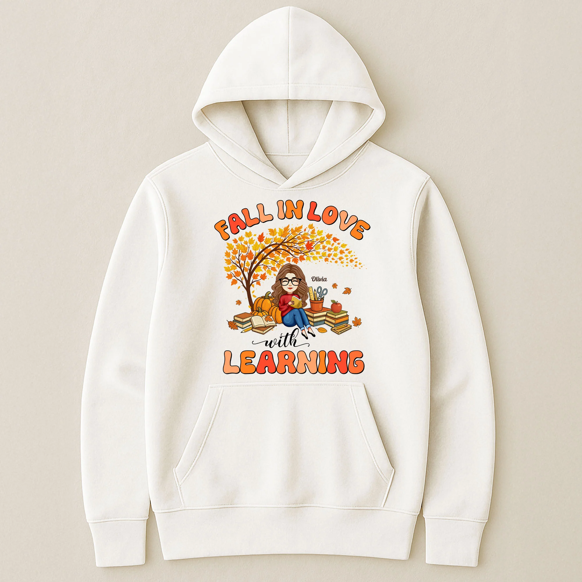 Fall In Love With Learning Teacher Autumn Gift - Personalized Shirt - Image 5