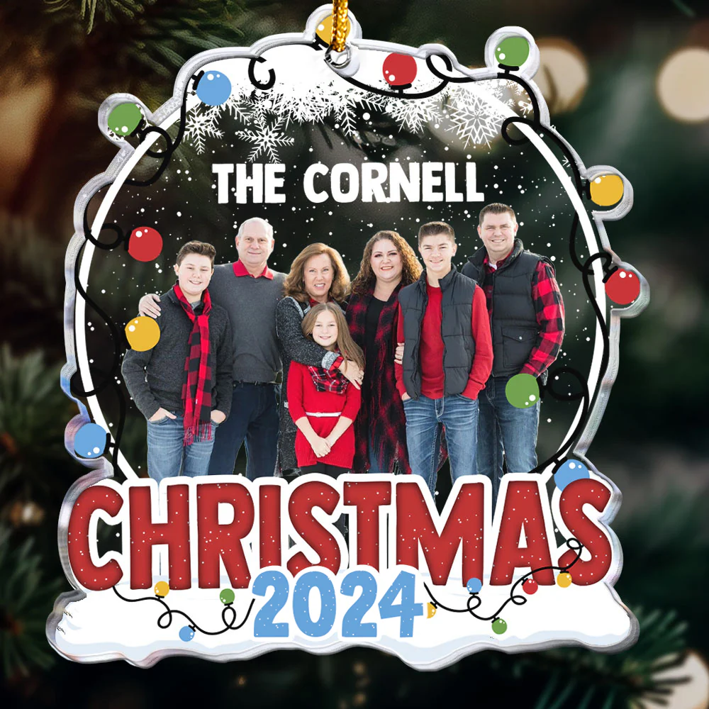 Family Christmas 2024 - Personalized Acrylic Photo Ornament - Image 4