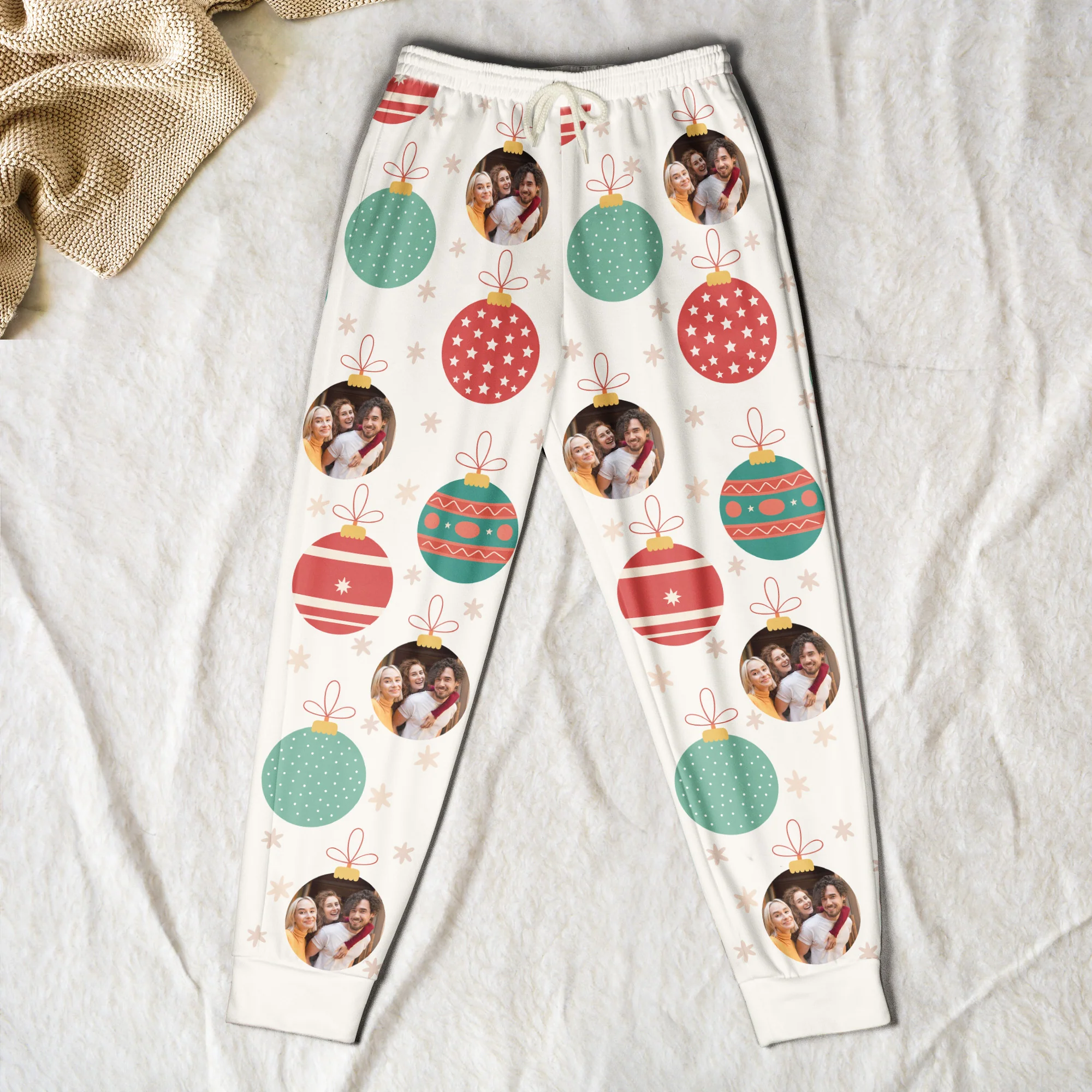 Family Christmas Custom Photo Family - Personalized Photo Sweatpants - Image 2