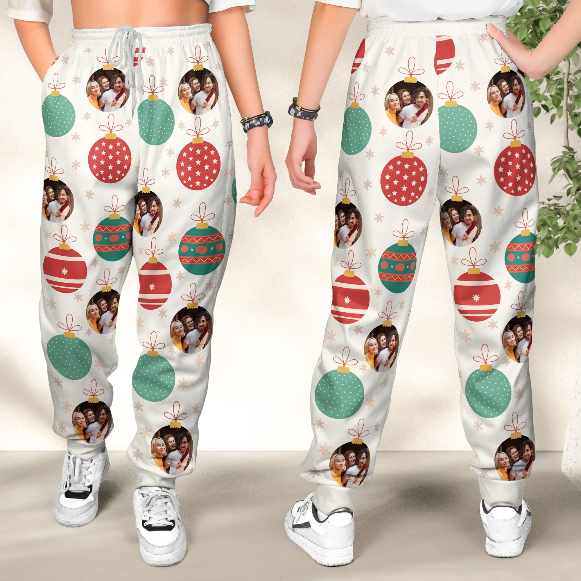 Family Christmas Custom Photo Family - Personalized Photo Sweatpants - Image 4