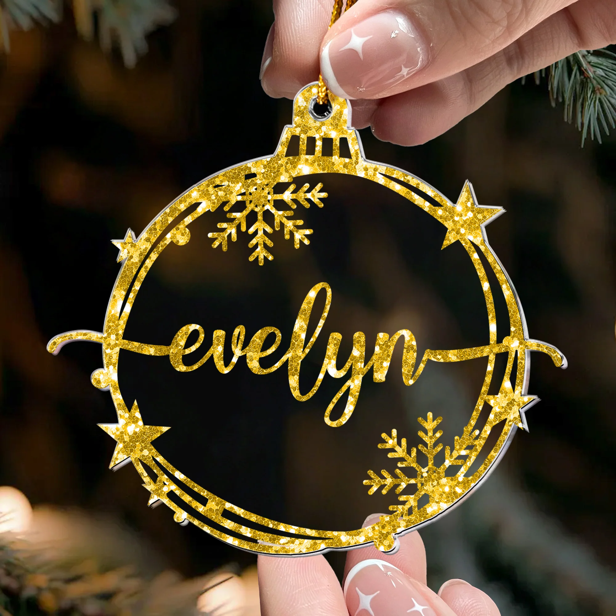 Family Christmas Ornament With Name Xmas Baubles - Personalized Acrylic Ornament - Image 2