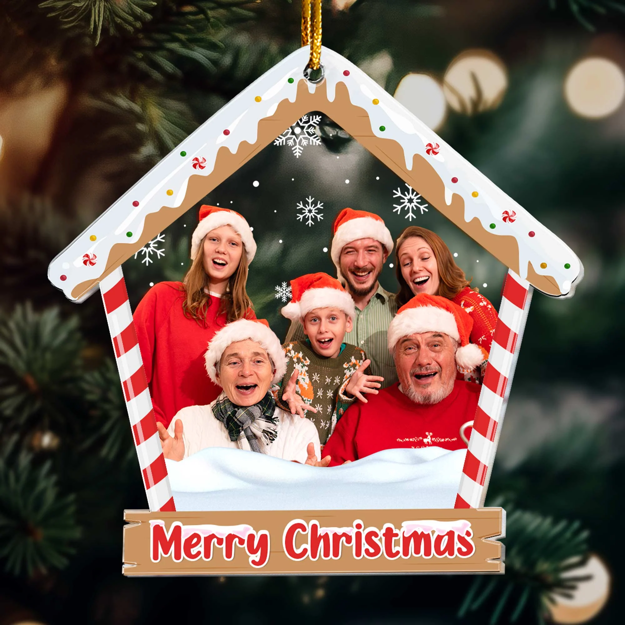 Family Christmas - Personalized Acrylic Photo Ornament - Image 5