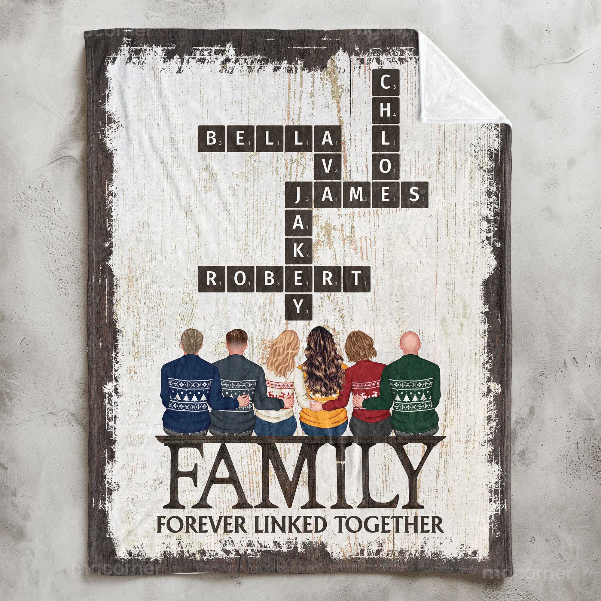 Family Forever Linked Together - Personalized Blanket - Image 2