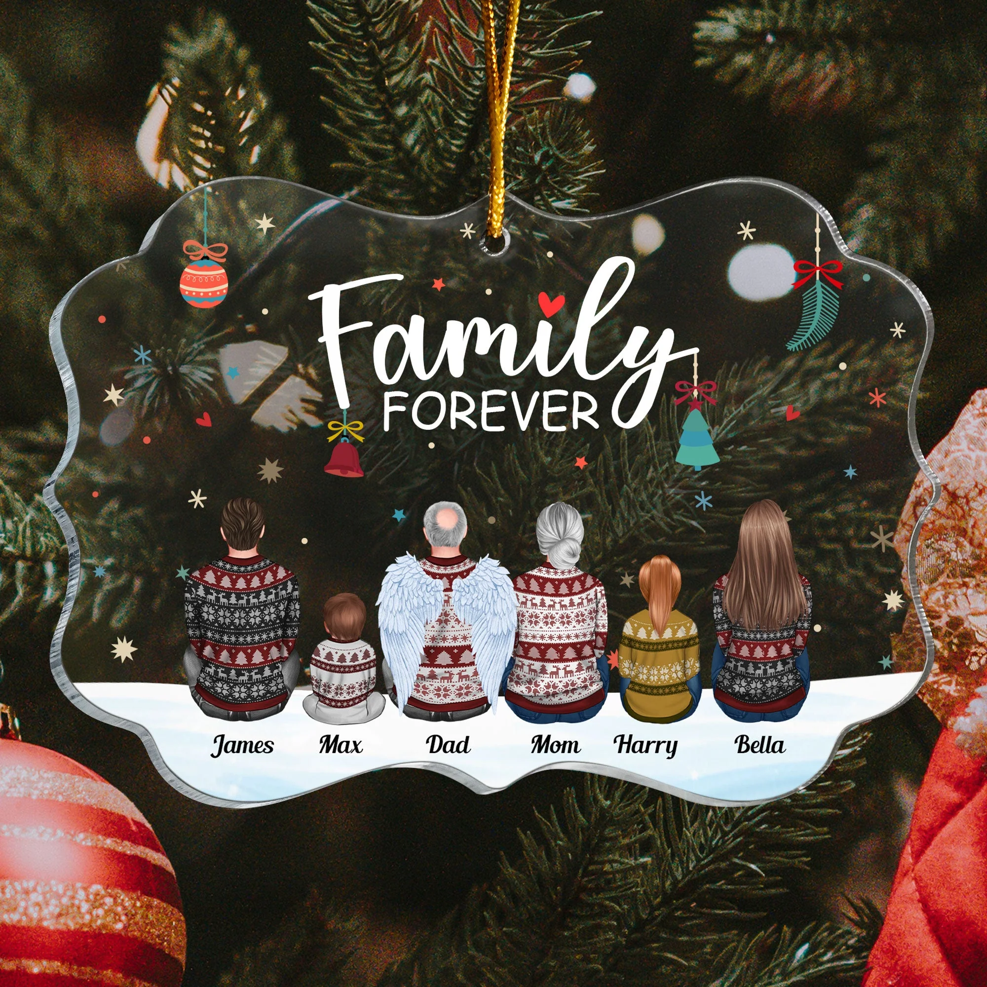 Family Forever - Personalized Family Ornament - Image 3